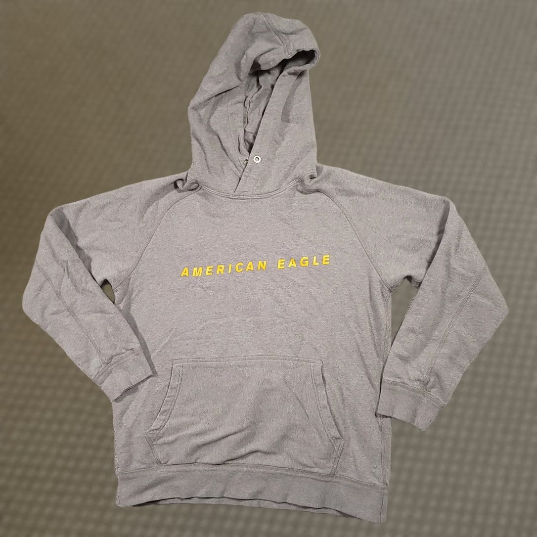 American Eagle Outfitters VINTAGE? No — American Eagle Hoodie Mens Medium Gray Long Sleeve Pullover Sweatshirt Size US M / EU 48-50 / 2 - 1 Thumbnail