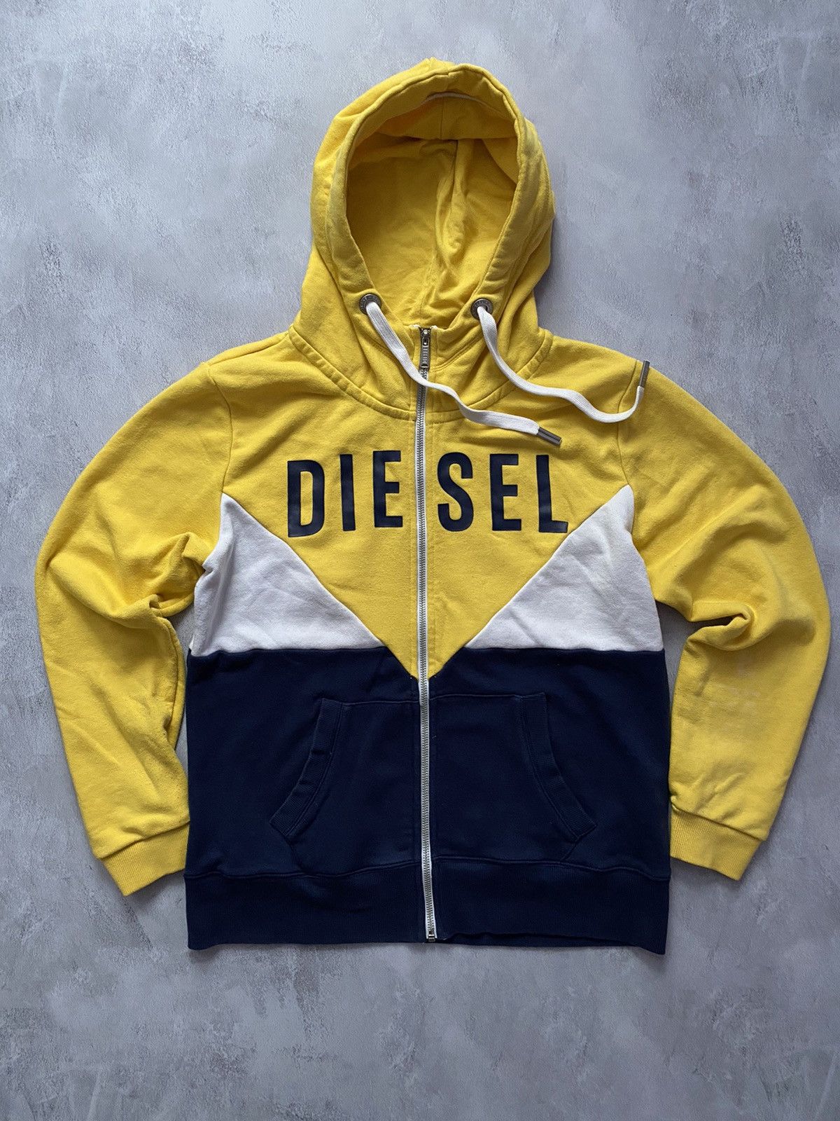 Diesel × Vintage Vintage Zip-Up Hoodie Diesel 90s Black-Yellow Y2K Big logo Size US XL / EU 56 / 4 - 1 Thumbnail