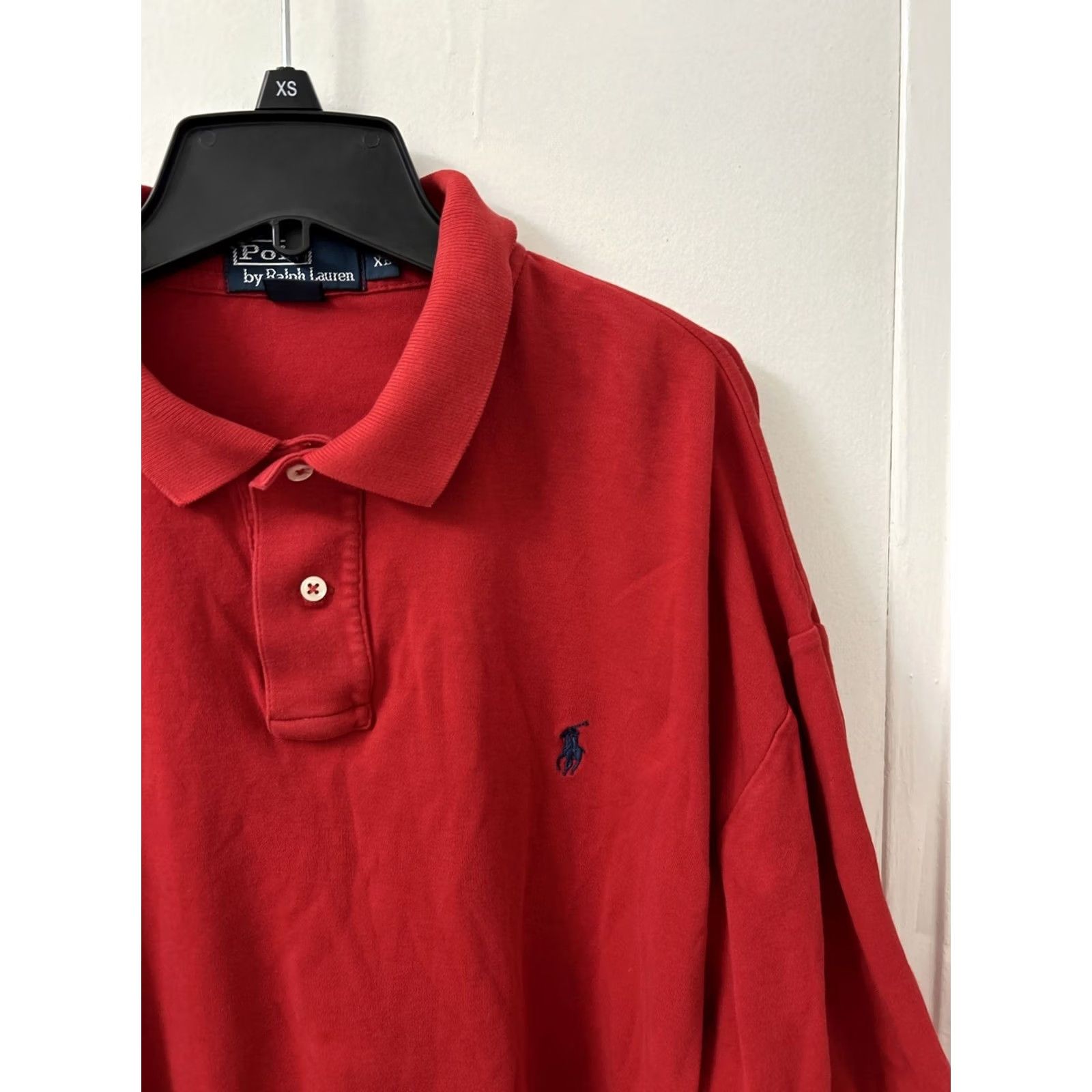 Polo Ralph Lauren VINTAGE Polo Ralph Lauren Shirt XL Mens Red Cotton Short Sleeve Blue Pony Decade 90s Golf Casual Size US XL / EU 56 / 4 - 4 Thumbnail