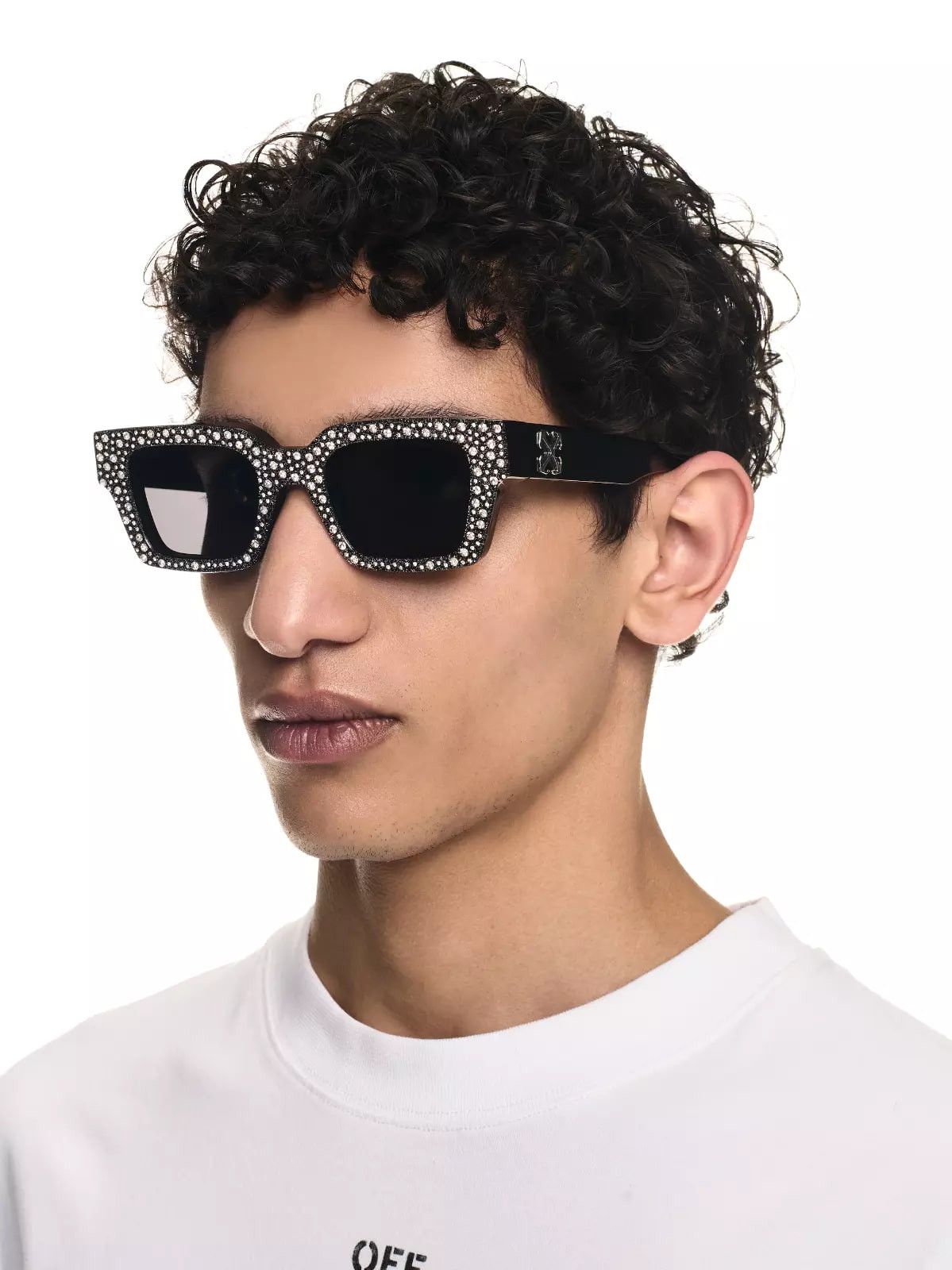 Off-White OFF-WHITE OERI126M Crystal Strass Stud Black Sunglasses 126 Size ONE SIZE - 10 Thumbnail