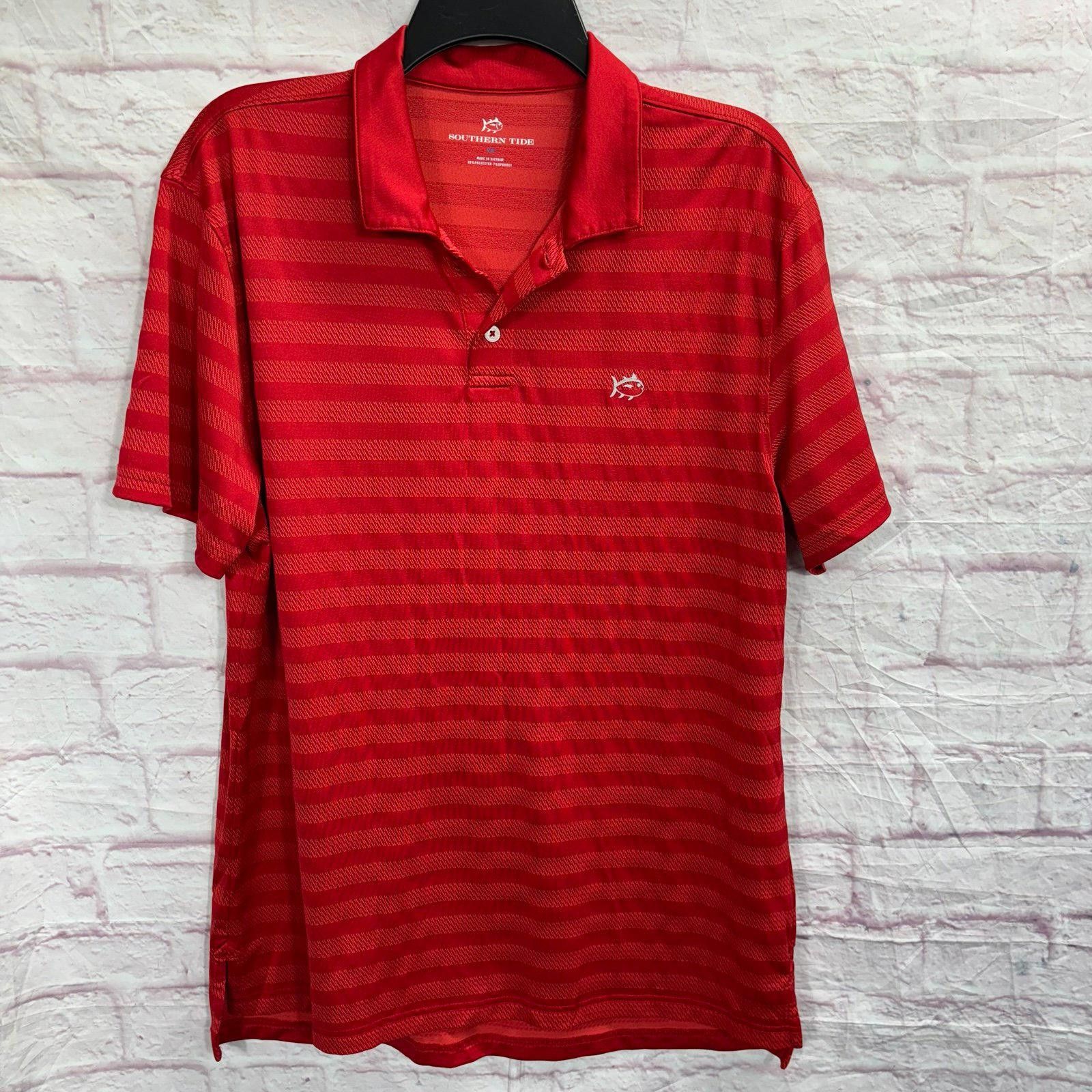 Southern Tide Southern Tide Red Striped Polo Shirt Mens Medium Size US M / EU 48-50 / 2 - 1 Thumbnail