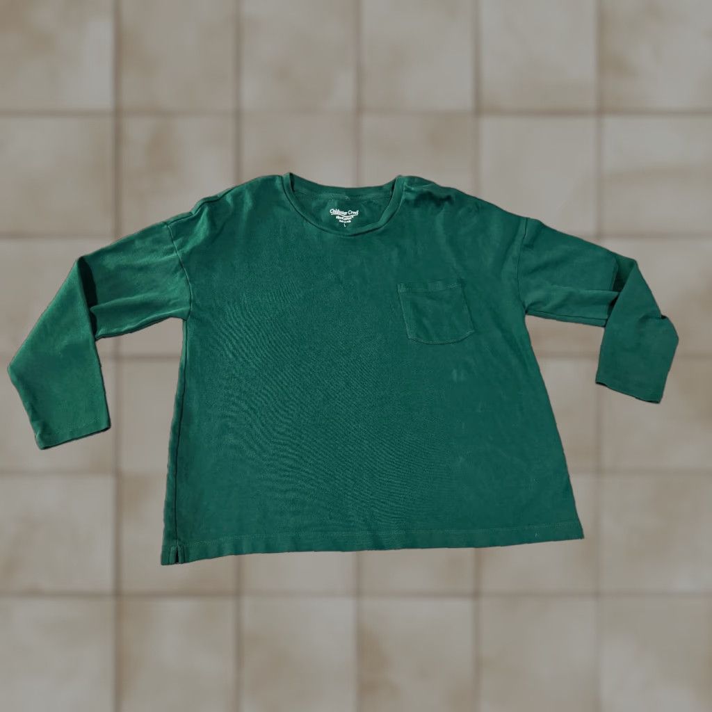 Coldwater Creek Coldwater Creek Womens T Shirt Crewneck Long Sleeve Green Pocket Casual Regular Large Green Mens? Size L / US 10 / IT 46 - 1 Thumbnail