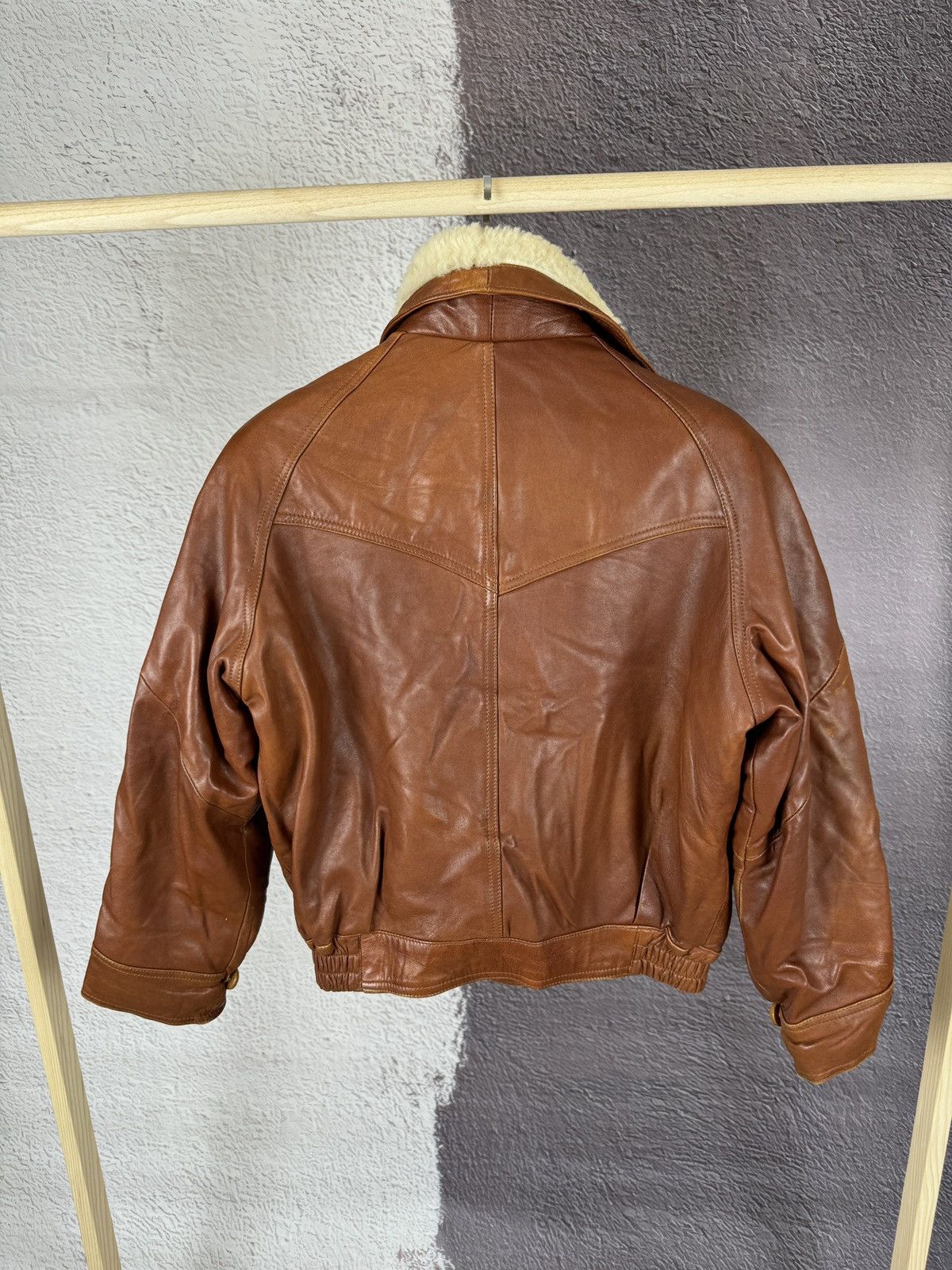 Vintage Vintage 80s 90s brown motorcycle leather Sherpa jacket Size M / US 6-8 / IT 42-44 - 12 Thumbnail