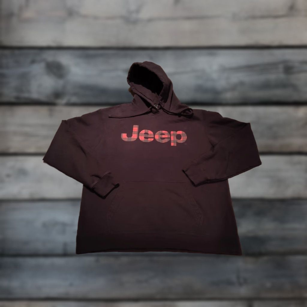 Port & Company Jeep Black Hoodie Buffalo Plaid "Jeep" Large Mens Cotton Polyester Cabin Size US L / EU 52-54 / 3 - 1 Thumbnail