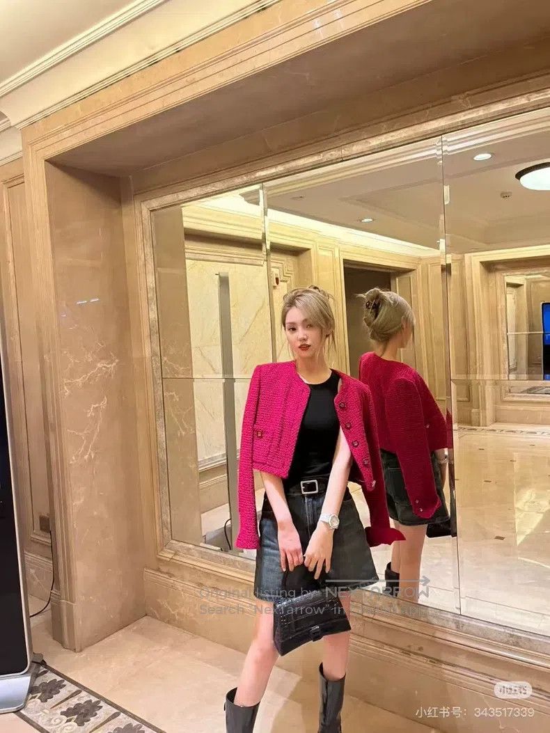 Chanel Chanel Rose-red diamond-buttoned short coat Size XS / US 0-2 / IT 36-38 - 4 Thumbnail