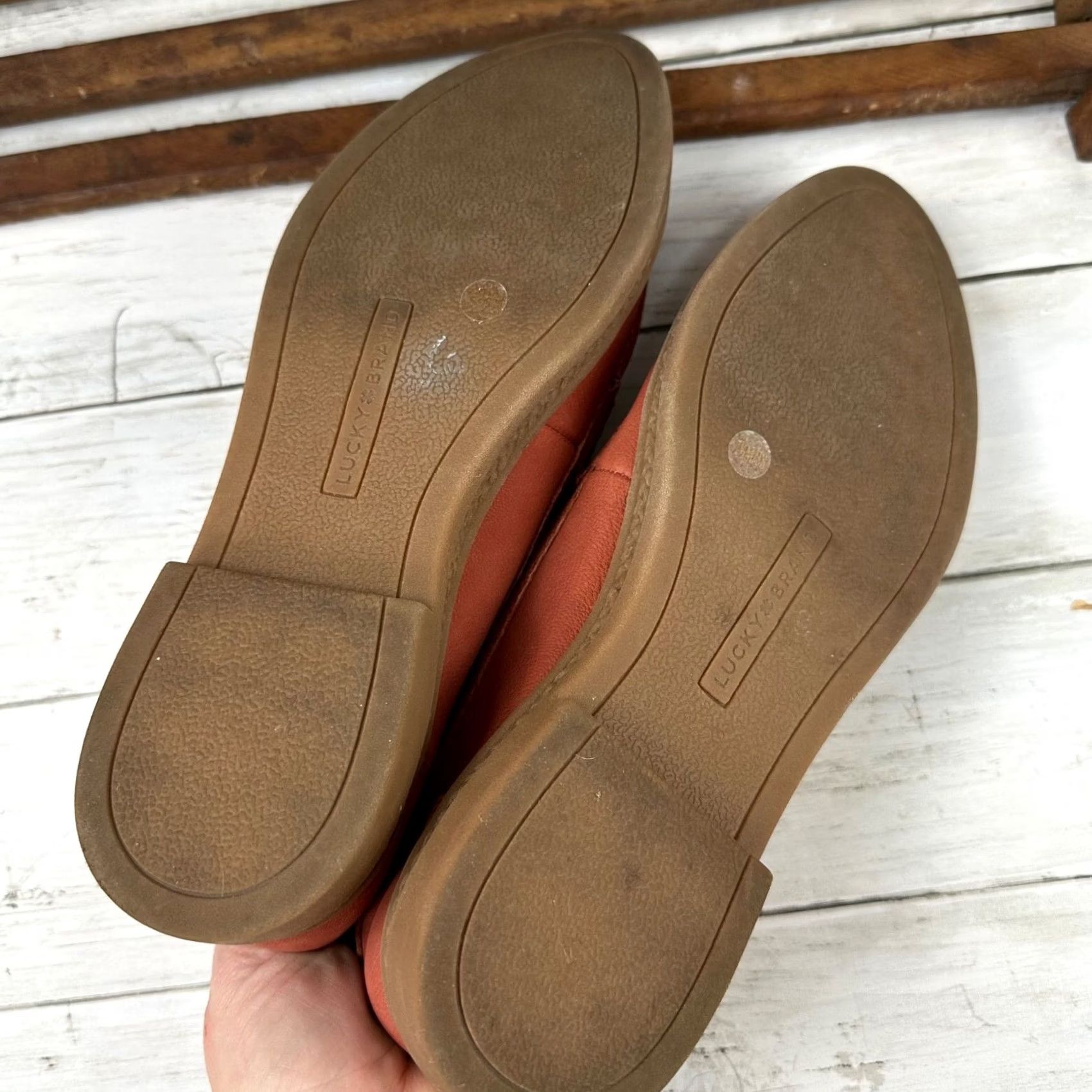 Lucky Brand Brown Leather Penny Loafers Women’s Size 7.5M Lucky Brand Reony Loafers Womens 7.5 M Coral Orange Leather  main image 3