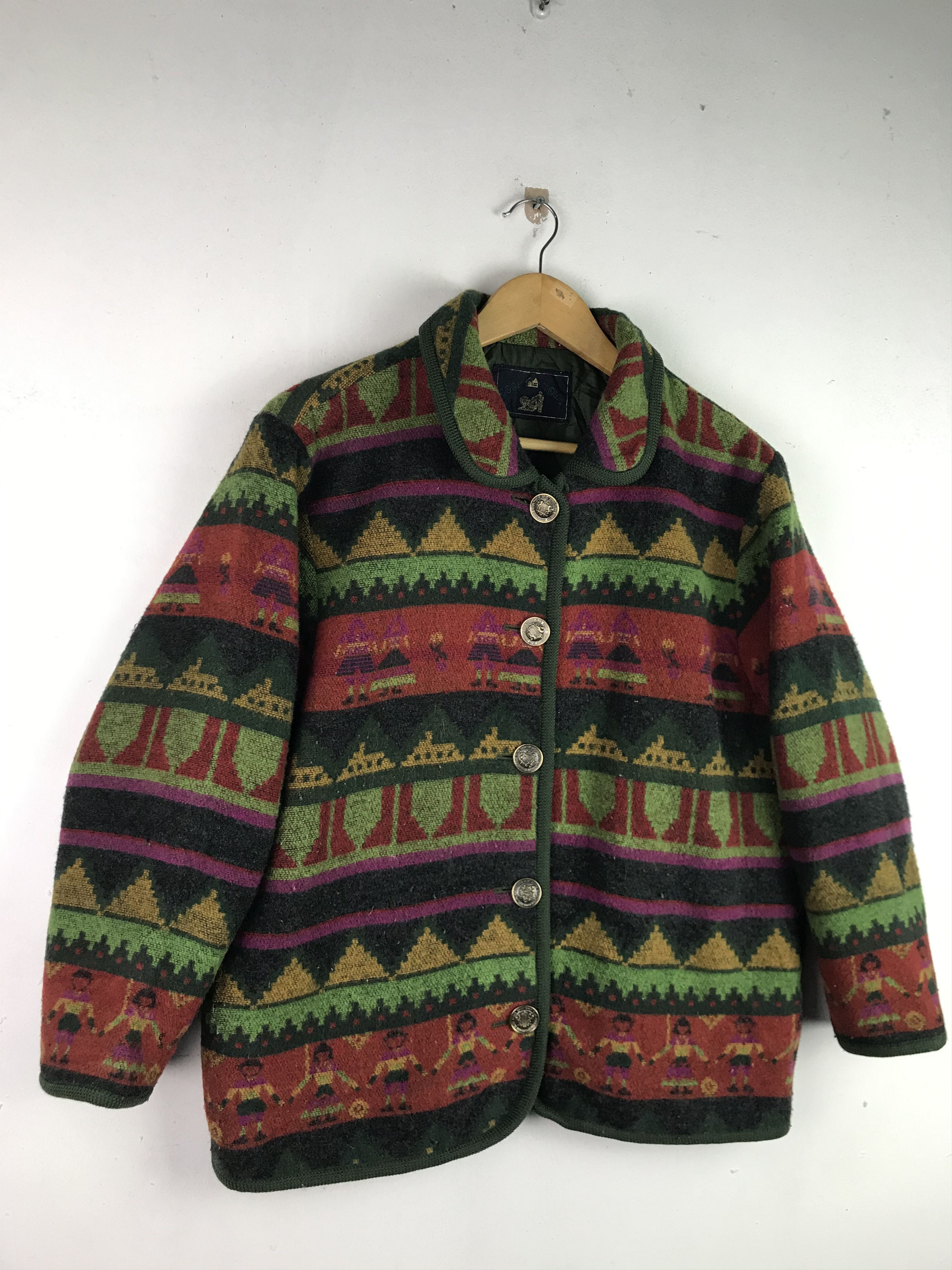 Japanese Brand × Vintage Vintage Navajo Art Wool Jacket Full Button Size US M / EU 48-50 / 2 - 5 Thumbnail