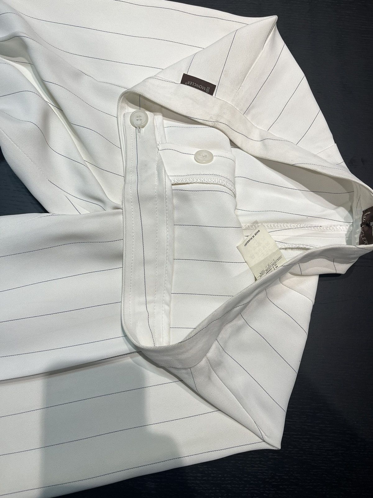 Moncler × Vintage Moncler Ladies’ White Pinstriped Cotton Trouser Pants Size 30" / US 8 / IT 44 - 6 Thumbnail