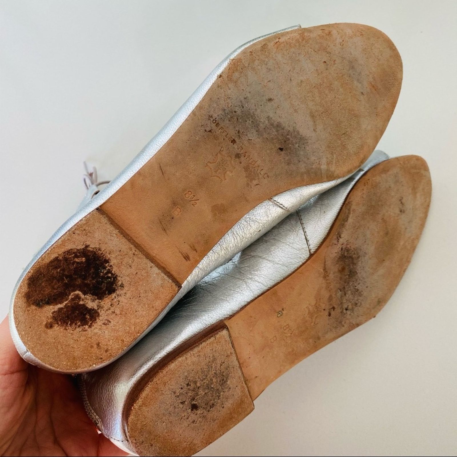 Loeffler Randall LOEFFLER RANDALL Metallic Silver Leather Sandal Flats 8.5 Size US 8.5 / IT 38.5 - 5 Thumbnail