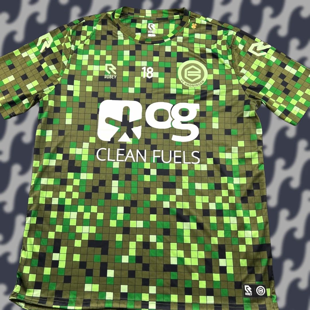 Obey Groningen Warm Up Shirt 2023 2024 Training Mens XL Robey Adult Shirt Shirt Mens XL Multicolor Football Jersey Moisture Wicking Quick Dry Size US XL / EU 56 / 4 - 1 Thumbnail