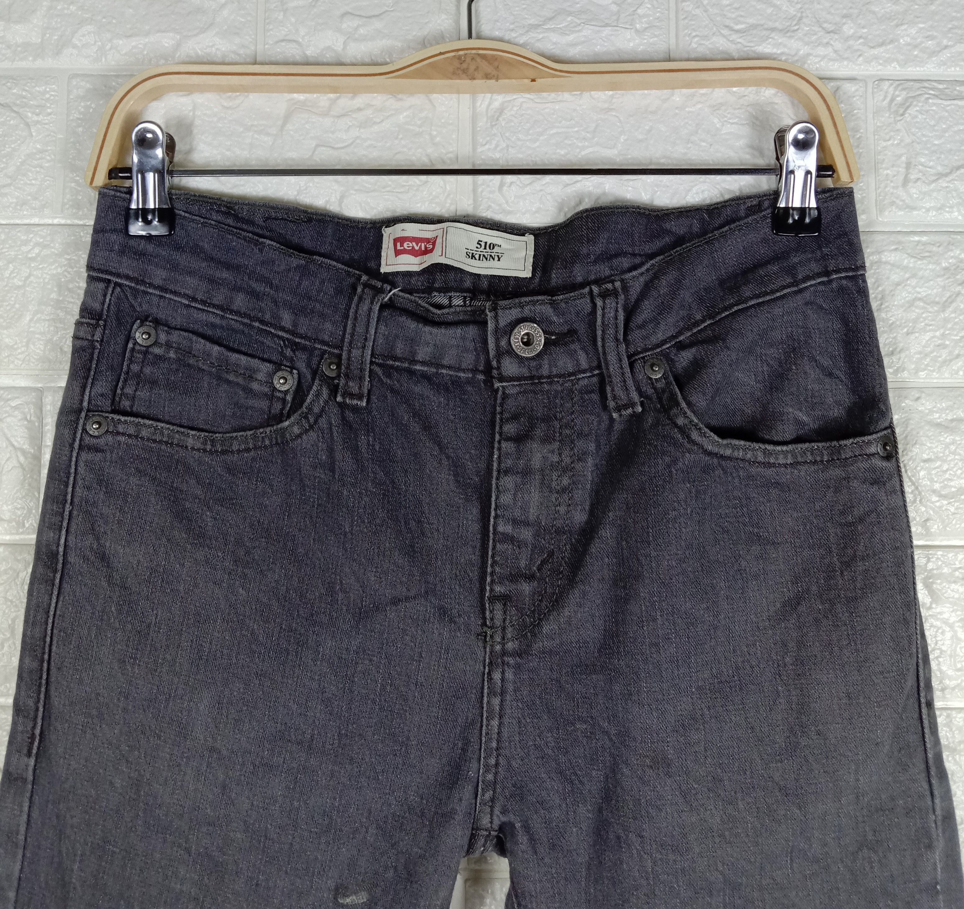 Levi's Vintage Levi's 510 Skinny Jeans Faded Black Denim Size 29" - 2 Thumbnail