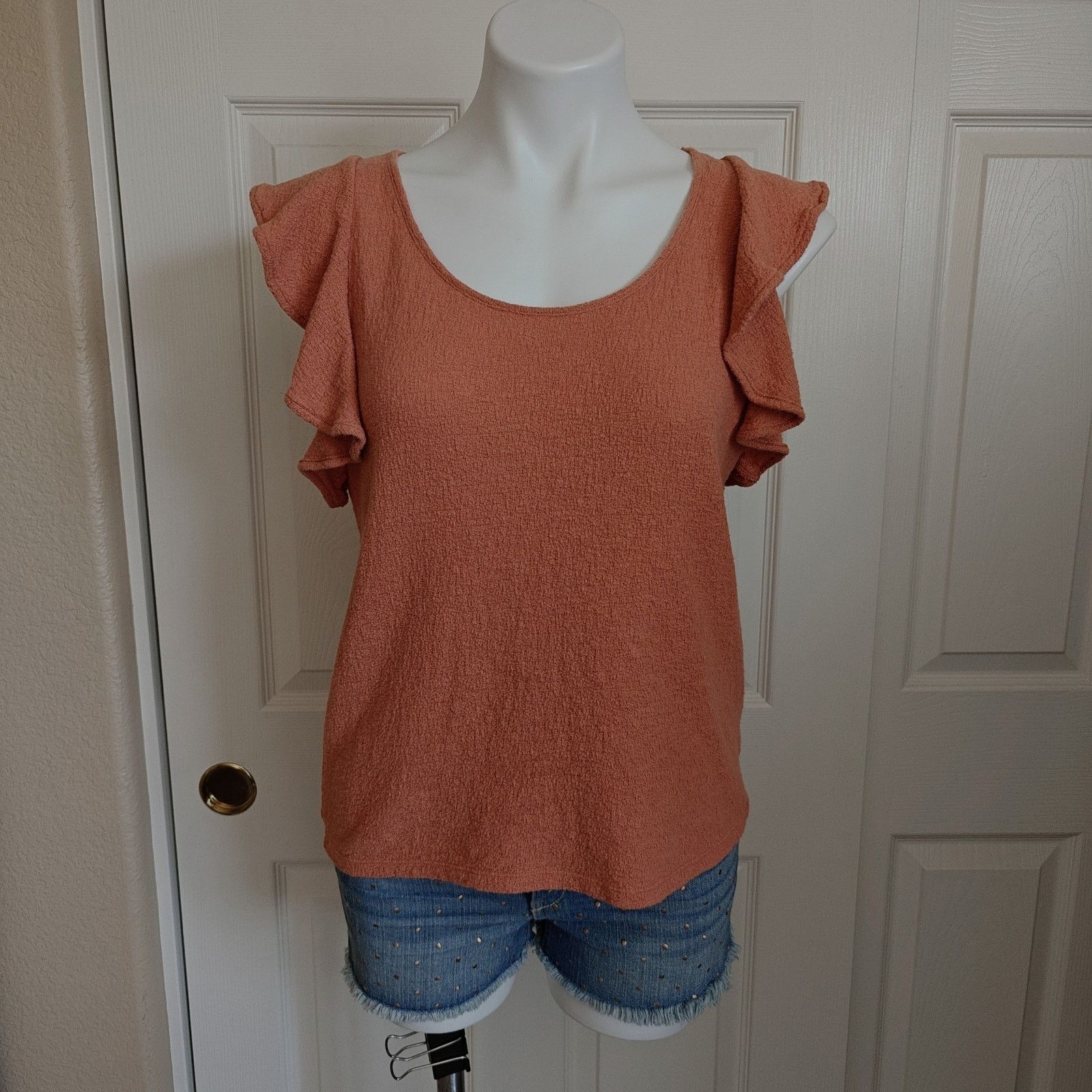 Madewell Madewell Texture & Thread stretch ruffle sleeve top sz S Size S / US 4 / IT 40 - 1 Thumbnail