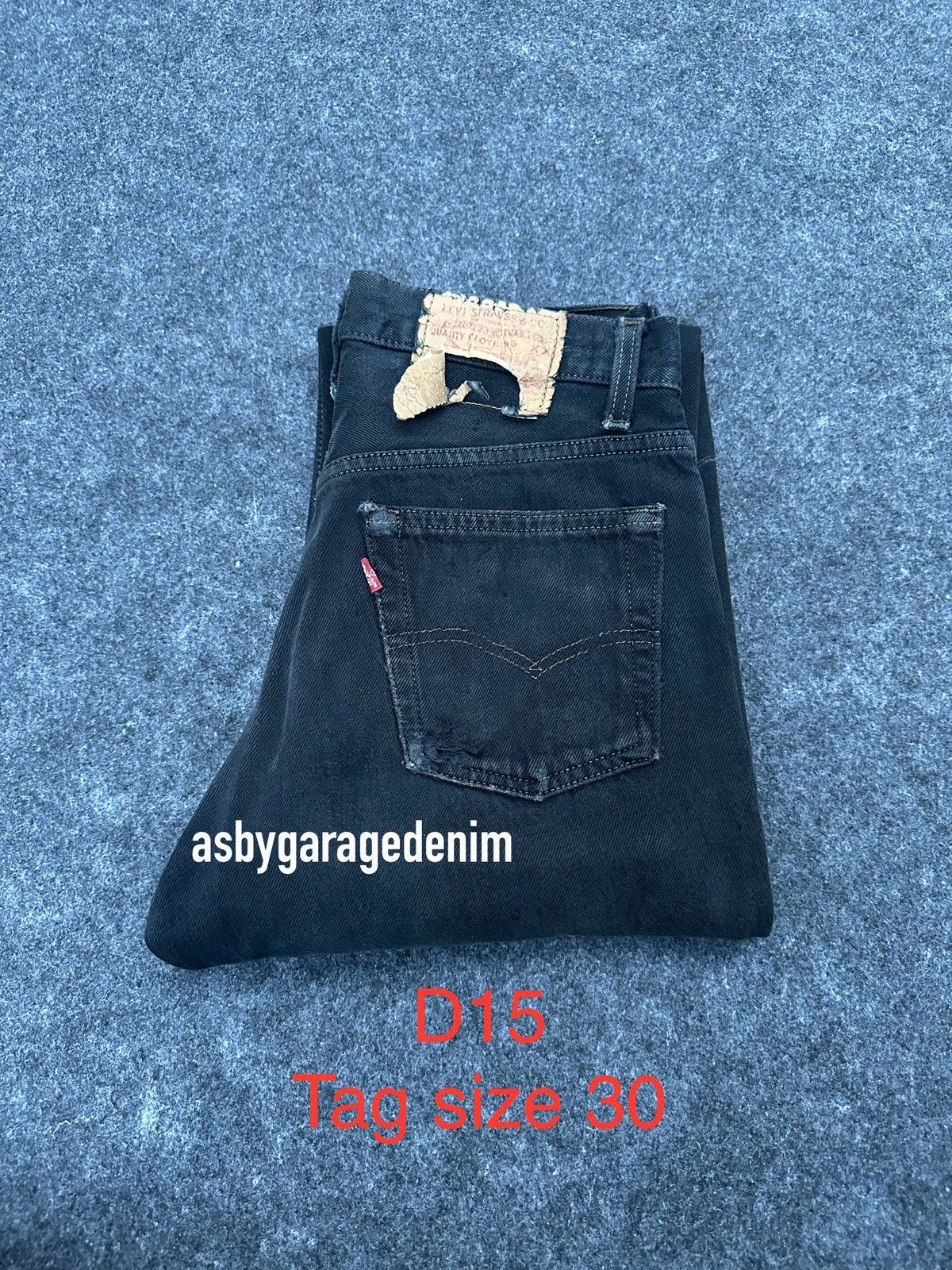 Levi's Levis 501 Made in Usa Super Black Distressed Denim 30x29 D15 Size US 30 / EU 46 - 18 Thumbnail