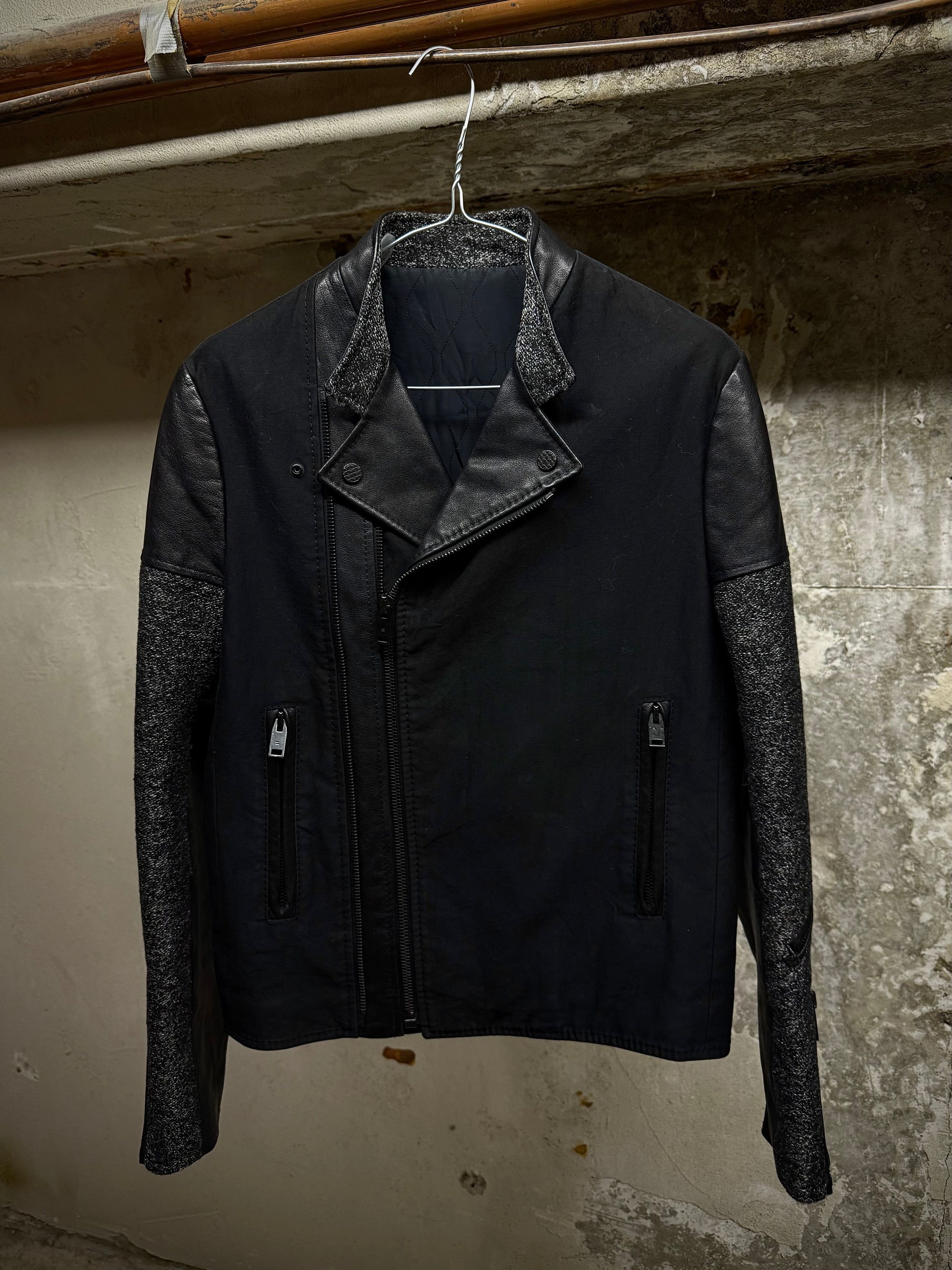 Balenciaga BALENCIAGA Buffalo Leather Hybrid Rider Jacket Size US XXS / EU 40 - 1 Thumbnail