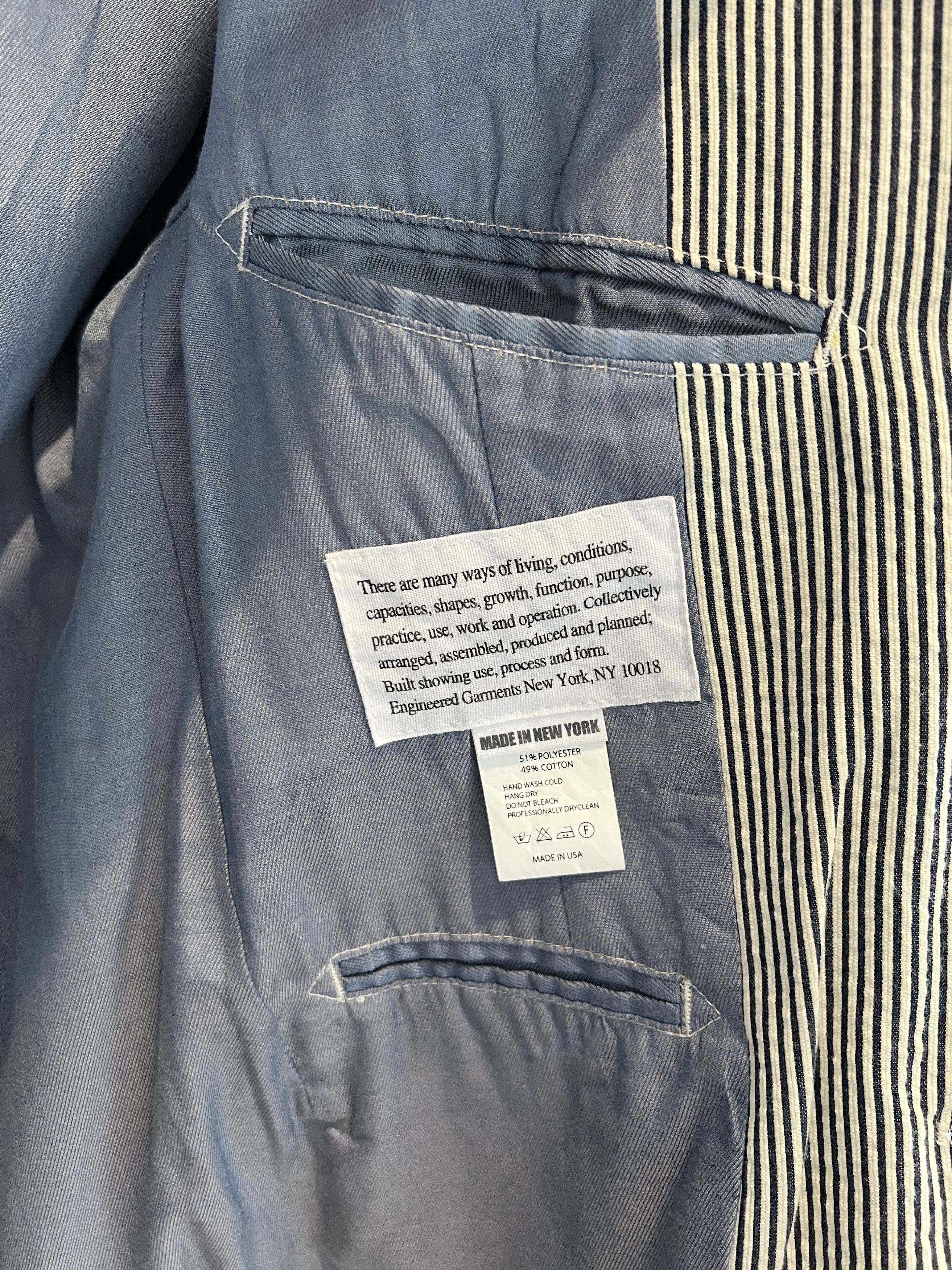 Engineered Garments EUC Engineered Garments Seersucker Andover Jacket Size M Size 40R - 7 Thumbnail