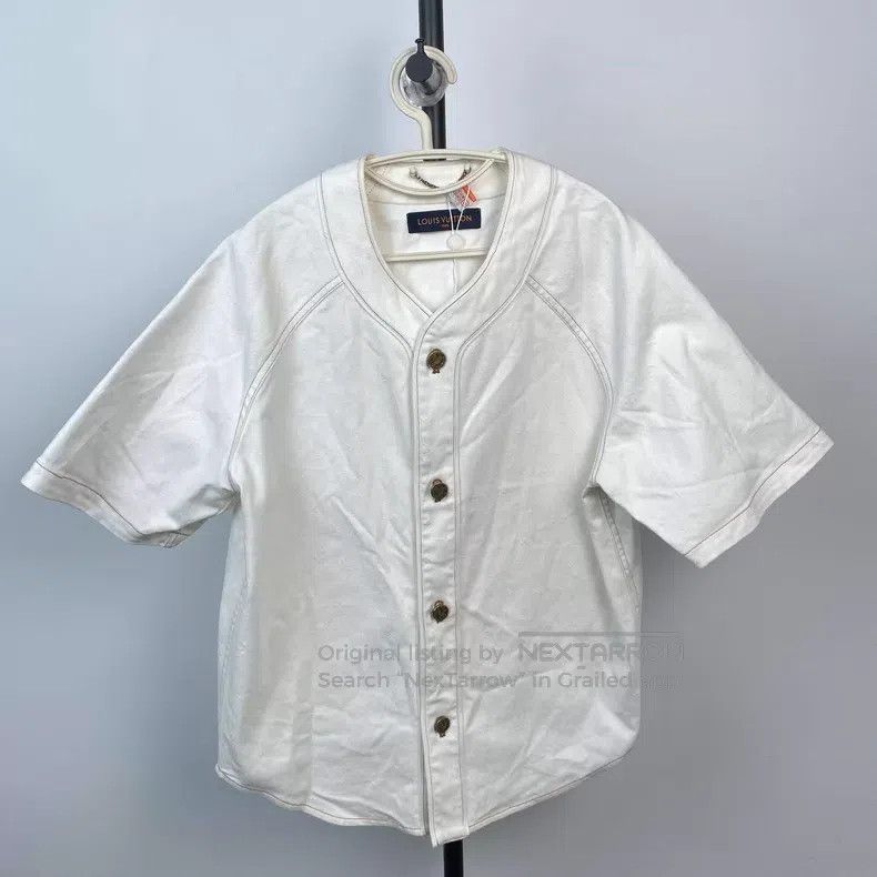 Louis Vuitton Louis Vuitton Dark-print full-print denim baseball shirt Size US M / EU 48-50 / 2 - 1 Thumbnail