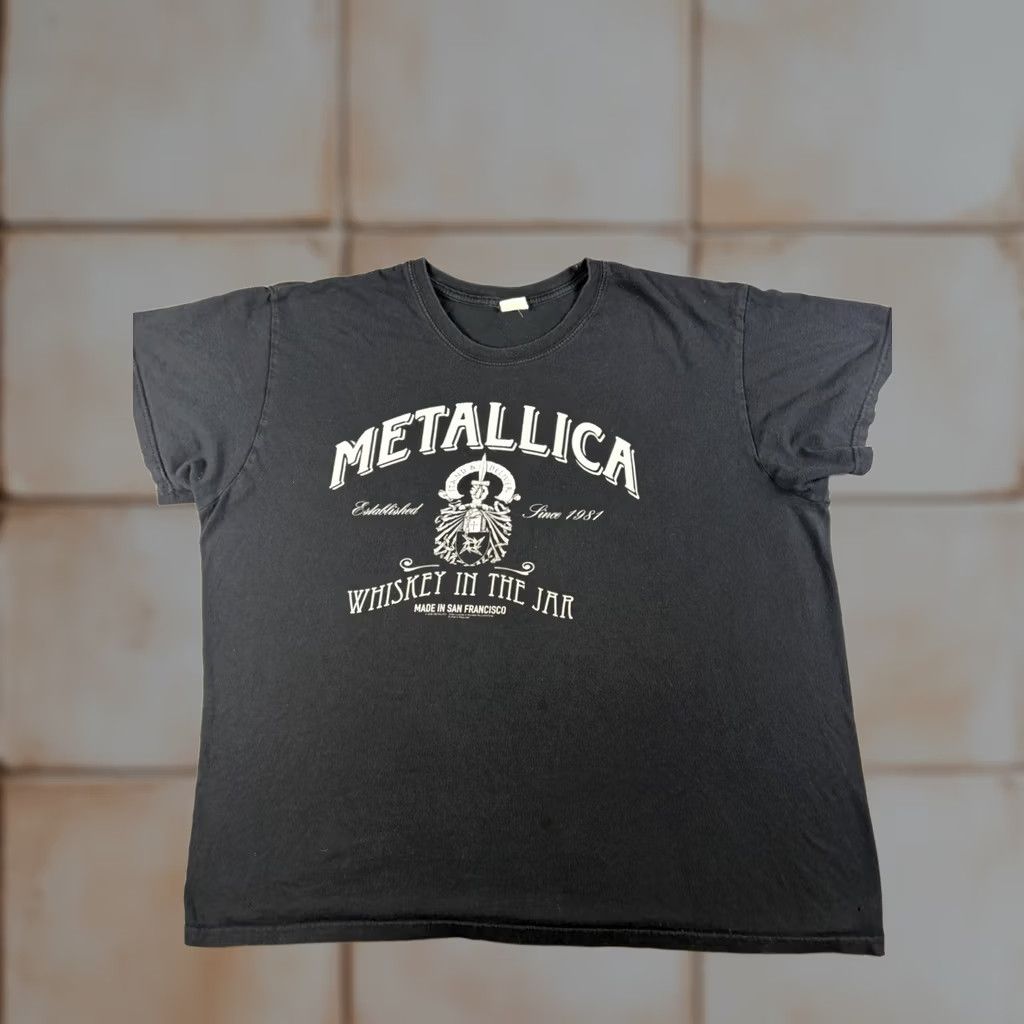 Vintage VINTAGE Metallica Shirt Men 2XL Black Whiskey In The Jar Rock Graphic Print Short Sleeve Crew Neck Cotton Size US XXL / EU 58 / 5 - 1 Thumbnail