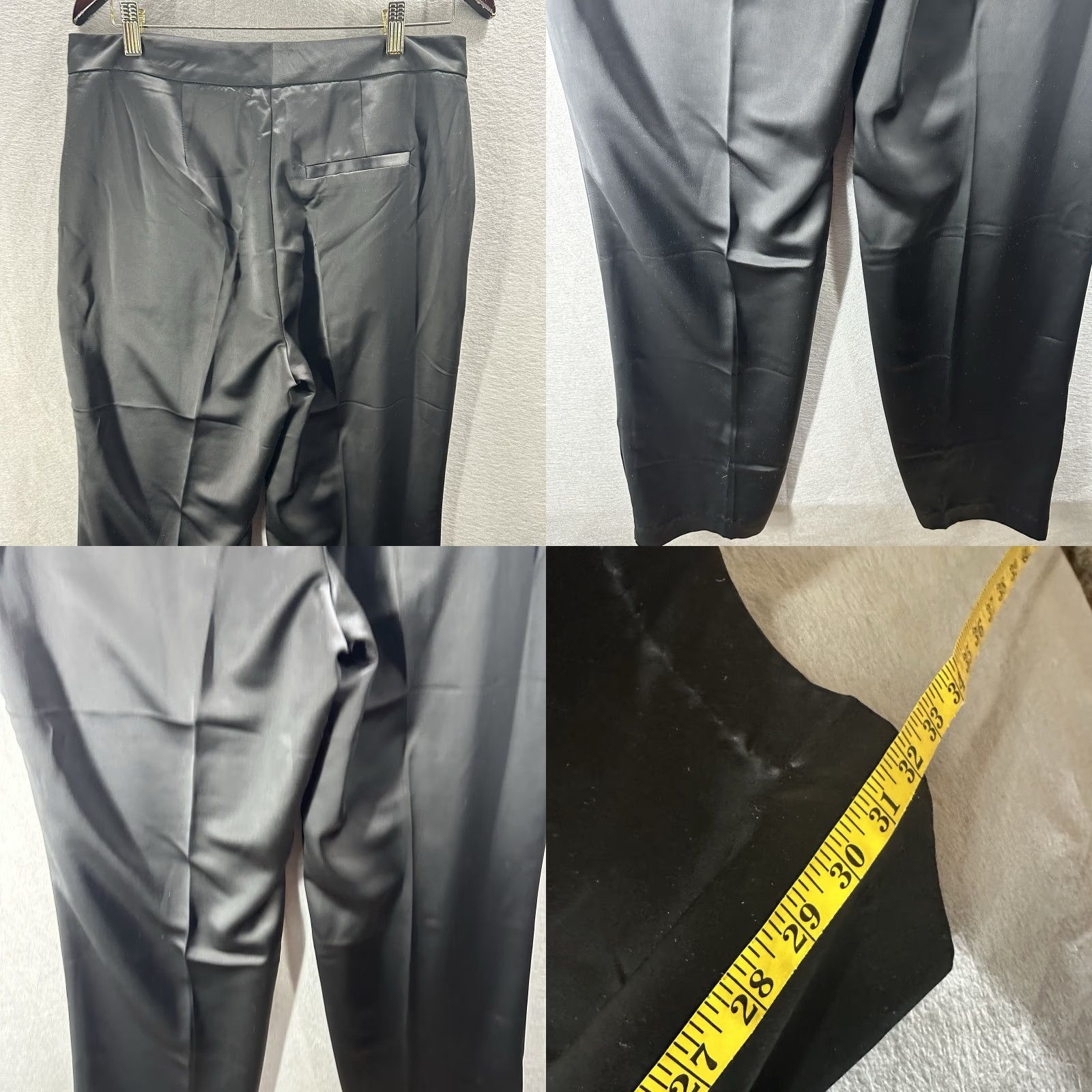 Jason Wu Jason Wu Pants Womens 10 Black Satin Silk Wide-Leg Quiet Luxury Capsule Y2k 90s Jacket? Size 36" / US 14 / IT 50 - 8 Thumbnail