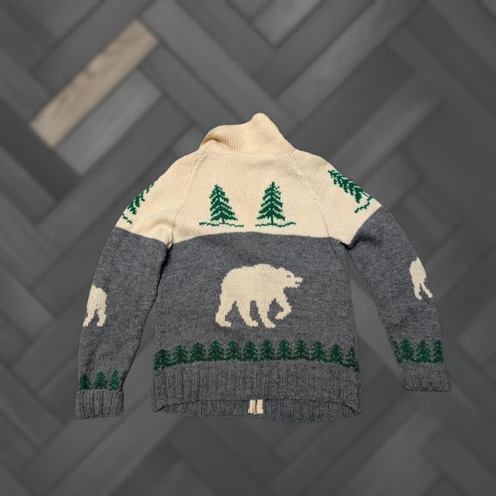 Vintage VINTAGE Cowichan Sweater POLAR BEAR cardigan S wool HANDMADE jacket Knit Style Handknit Full Zip Mens XS? Size US S / EU 44-46 / 1 - 1 Thumbnail