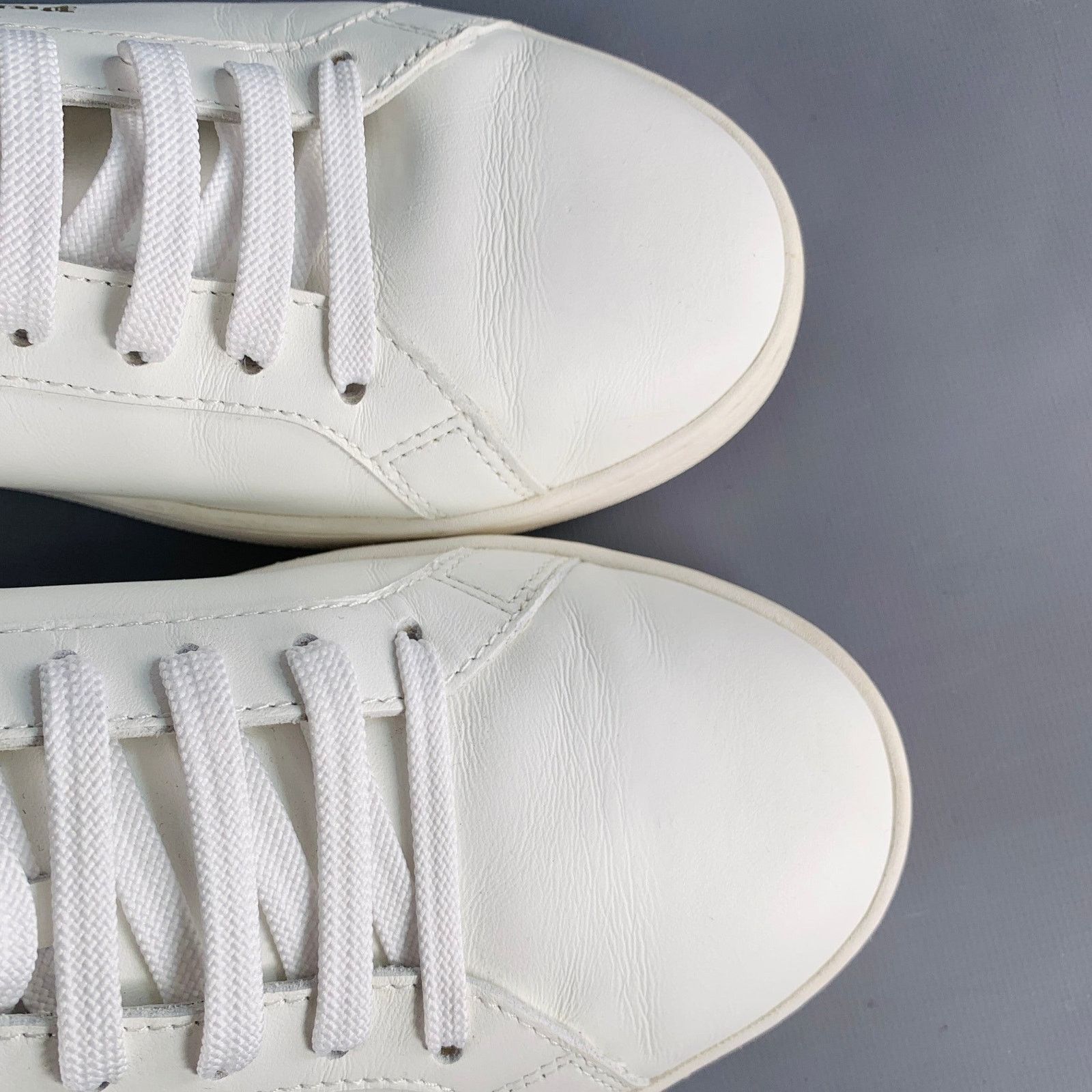 Palm Angels Size 9 White Black Leather Lace-Up Low Top Sneakers Size US 9 / EU 42 - 9 Thumbnail