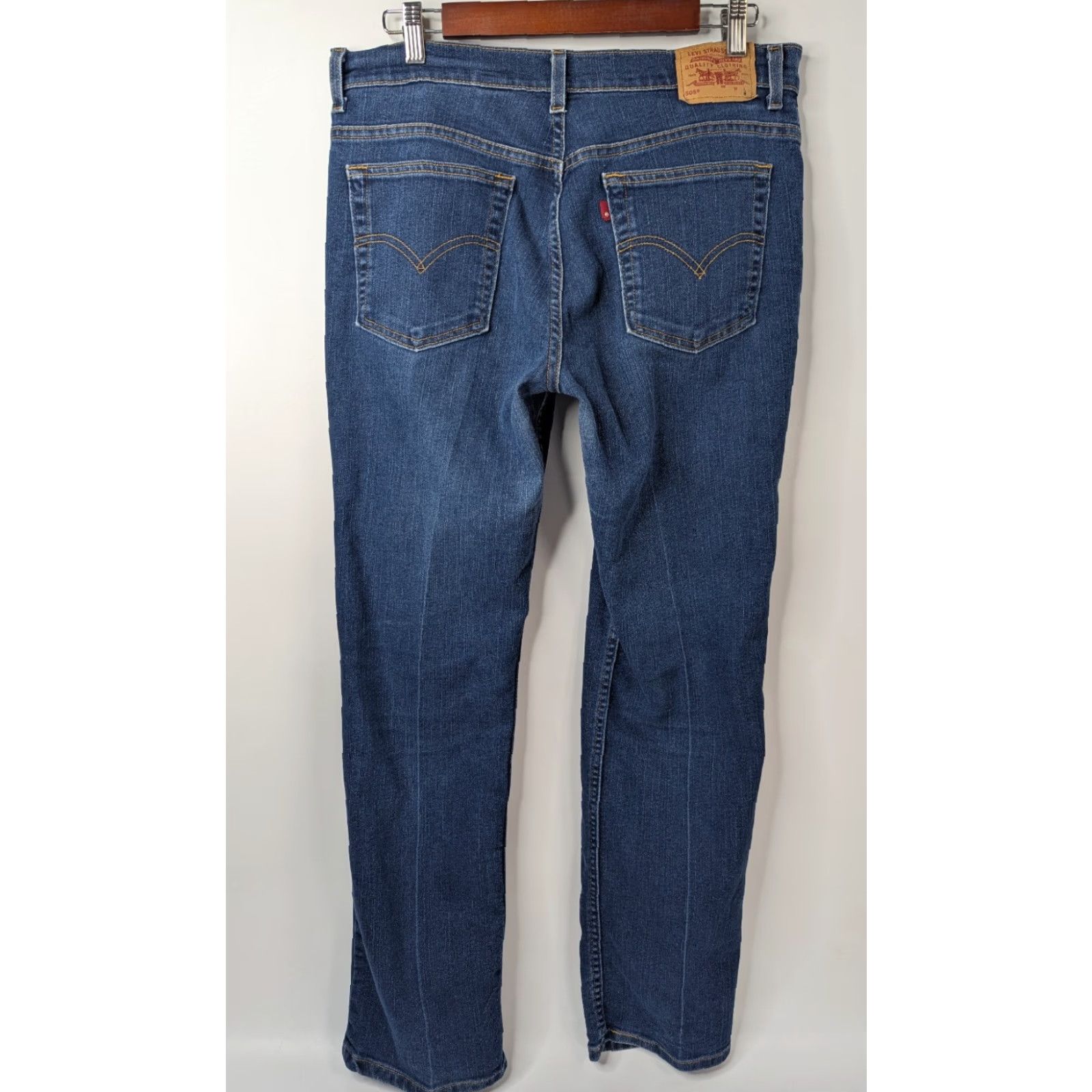 Levi's VINTAGE Levi's 505 Jeans Woman 12 Blue Distressed Straight Low Rise 90s Retro USA Levi's 505 Womens Jeans Size 34" / US 12 / IT 48 - 6 Thumbnail