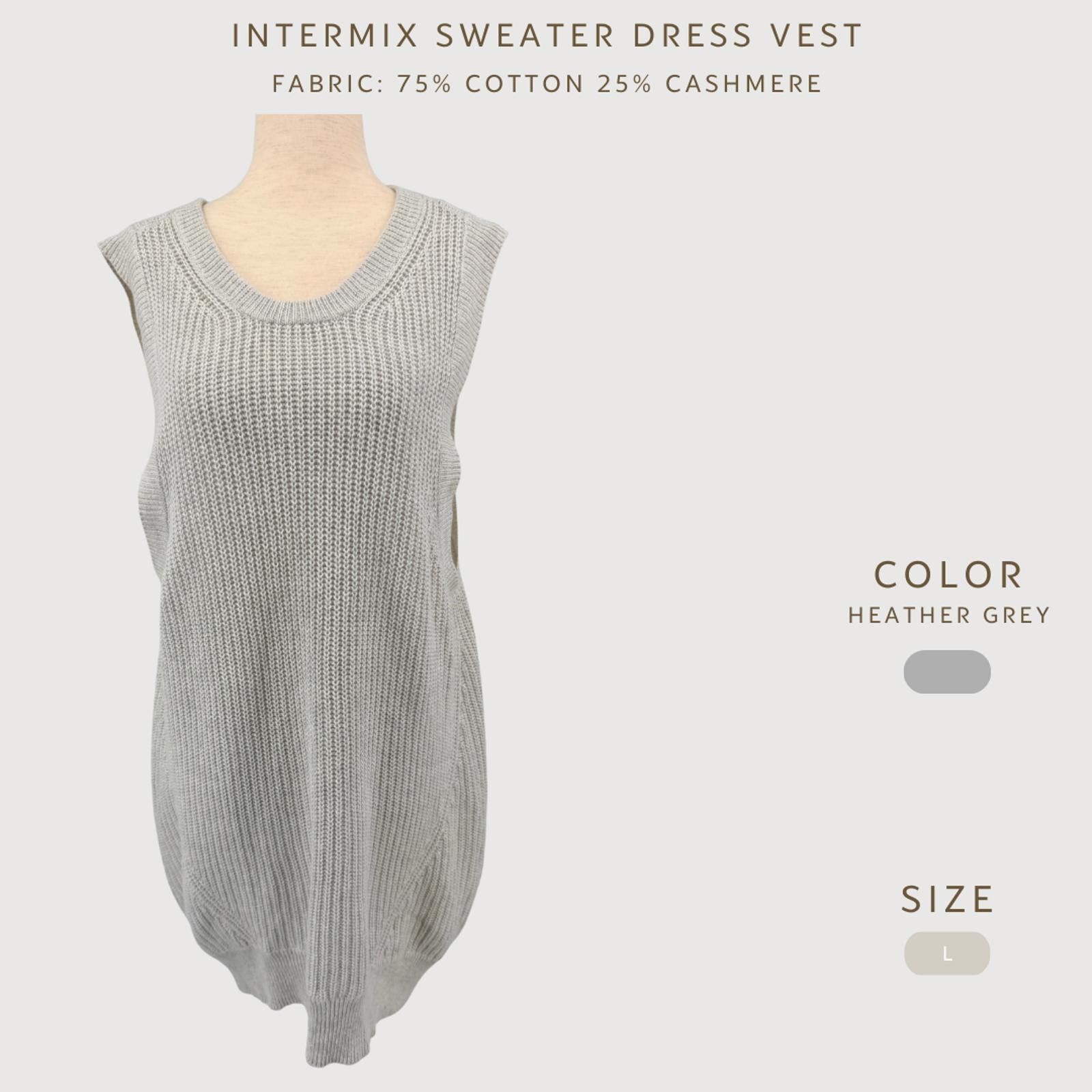 Other Intermix Cashmere Cotton Sweater Dress Vest Gray L Size L / US 10 / IT 46 - 2 Thumbnail