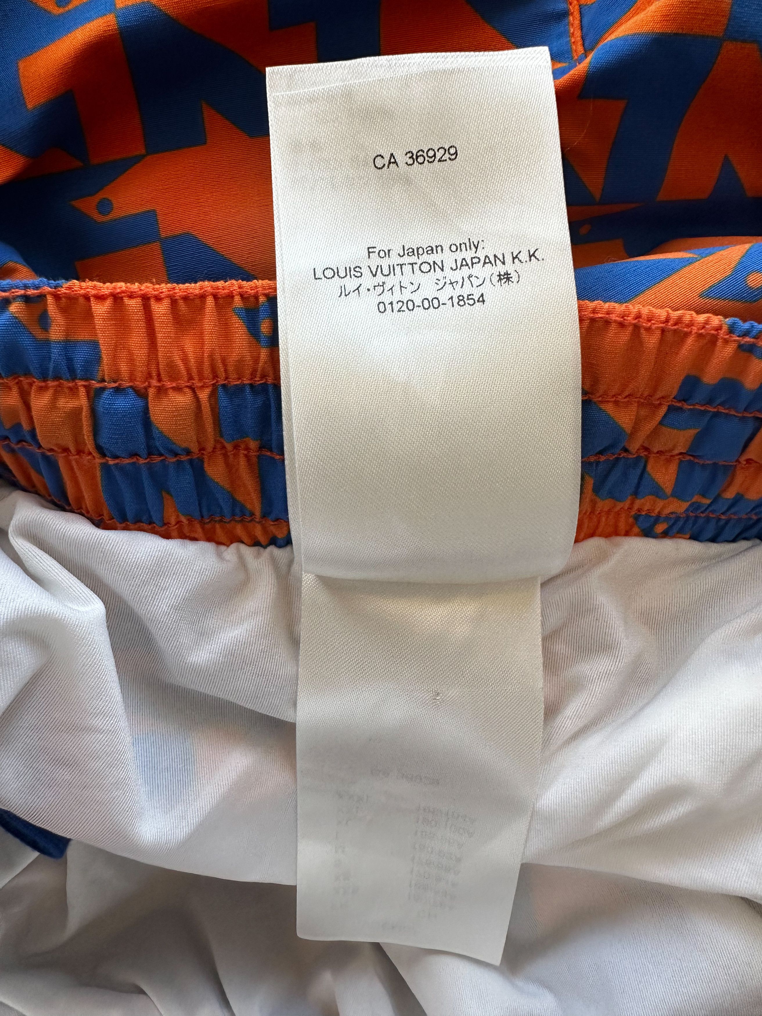 Louis Vuitton Louis Vuitton Blue & Orange Dove Print Swimshorts Size US 36 / EU 52 - 8 Thumbnail
