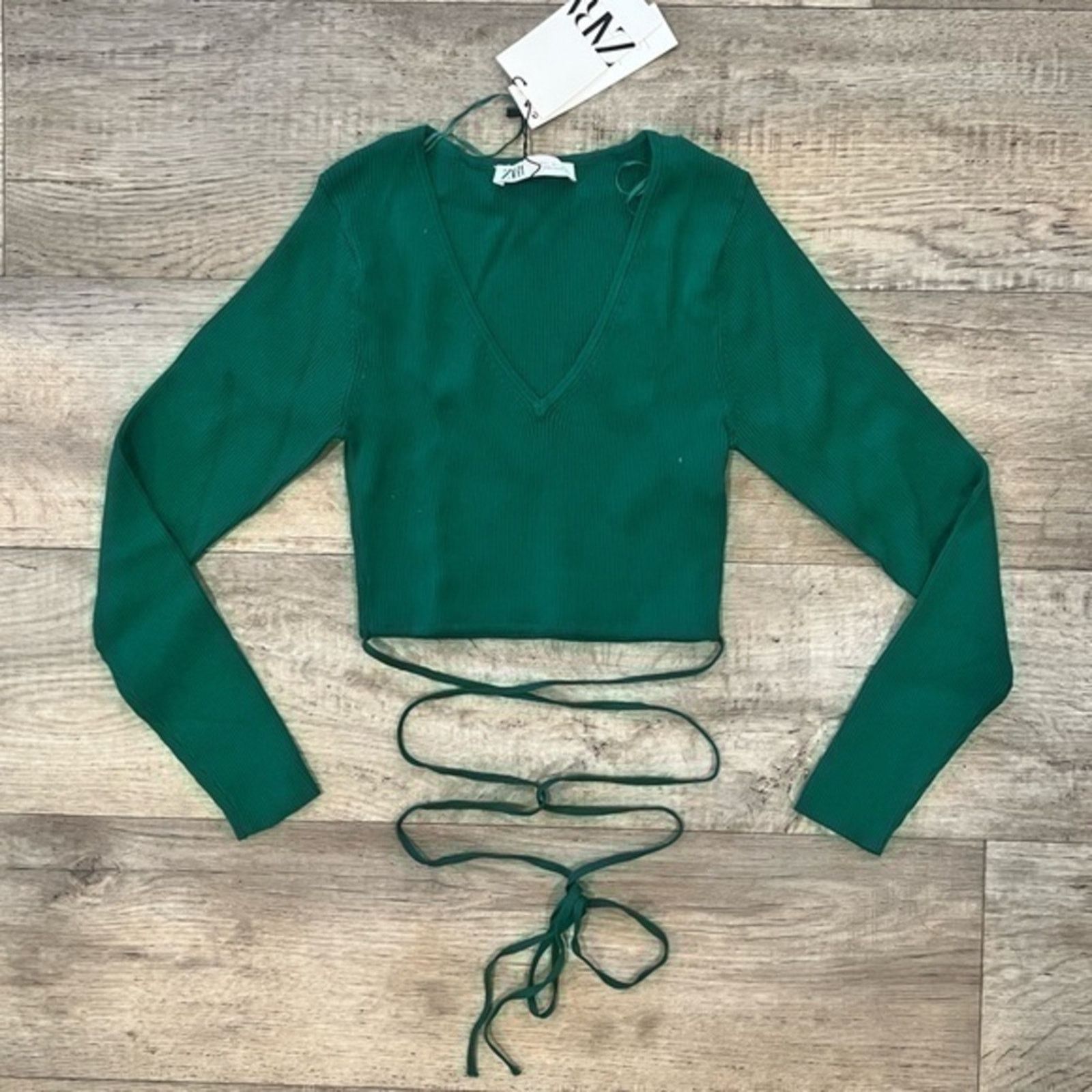 Zara ZARA Knit Top with Ties NWT Size L / US 10 / IT 46 - 16 Thumbnail