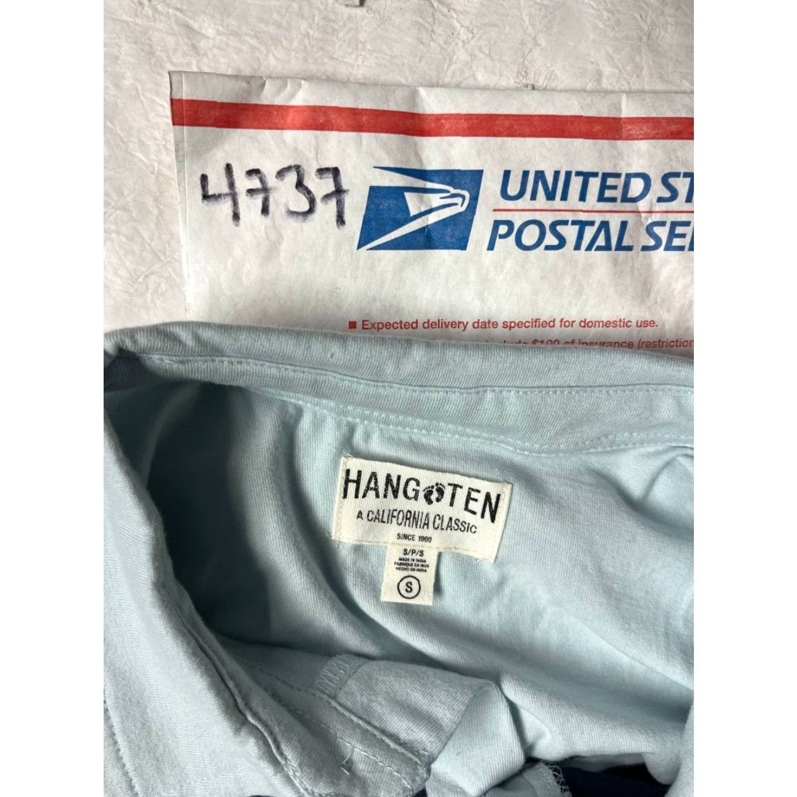 Hang Ten Hang Ten Polo Shirt Light Blue Multi Stripe Logo Surf Beach Men's Size Small Size US S / EU 44-46 / 1 - 7 Thumbnail
