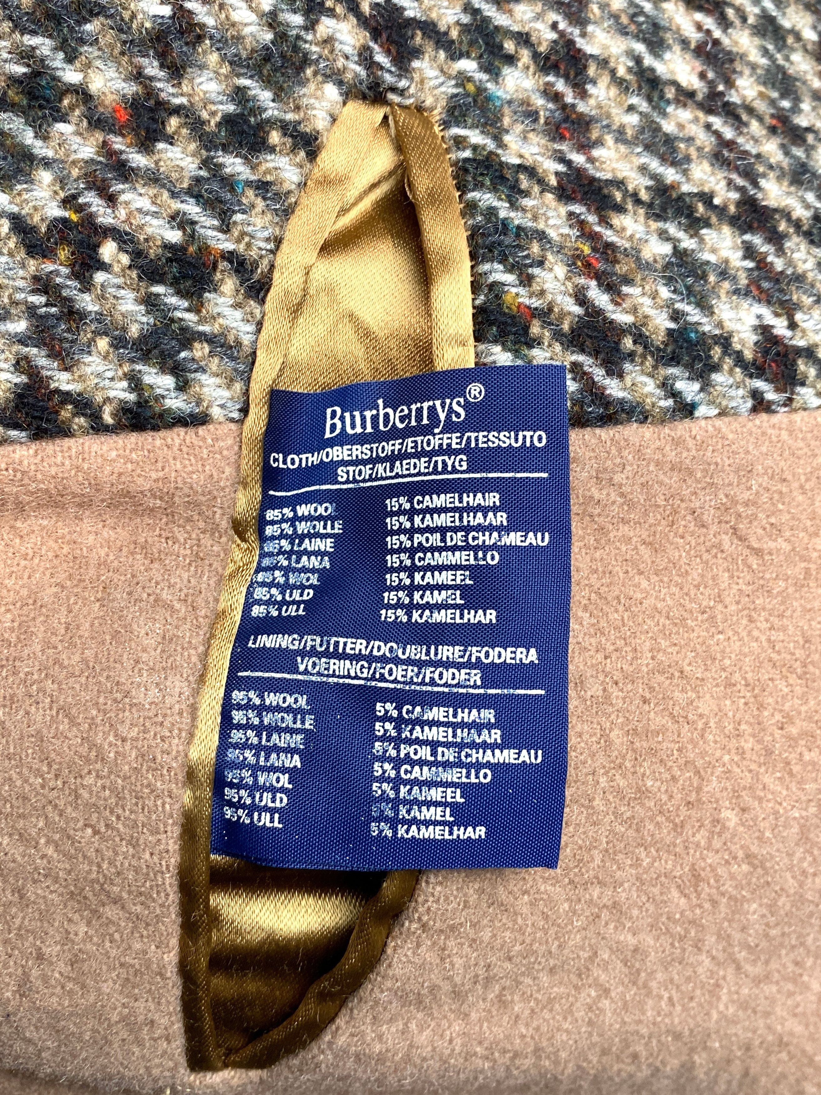 Burberry Burberrys Houndstooth Check Wool Camelhair Long Coat Vintage Size US XXL / EU 58 / 5 - 12 Thumbnail