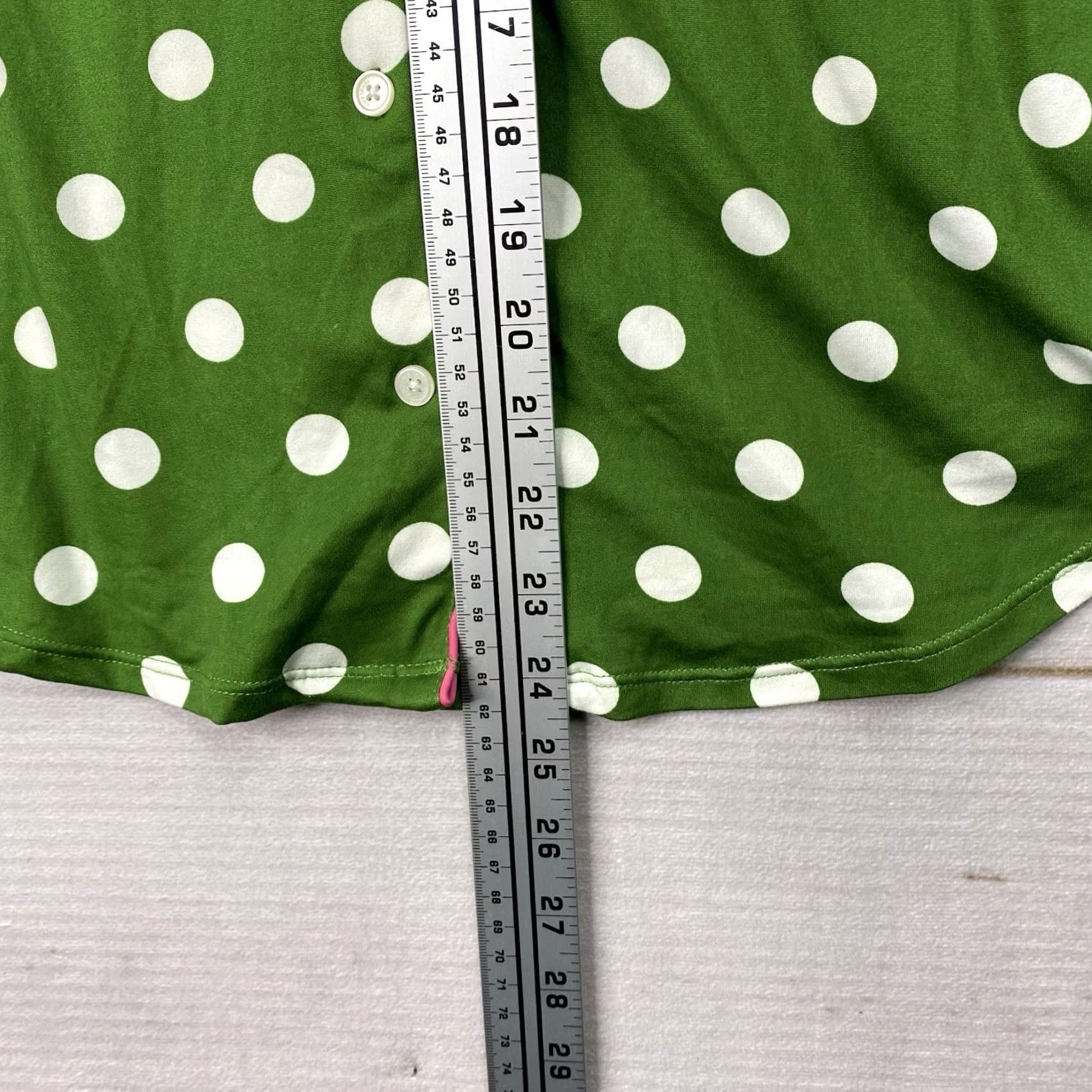 Vintage kate spade new york Womens Pajama Top Shirt M Green Polka Dot Button Up Short Sleeve NWT Size M / US 6-8 / IT 42-44 - 3 Thumbnail