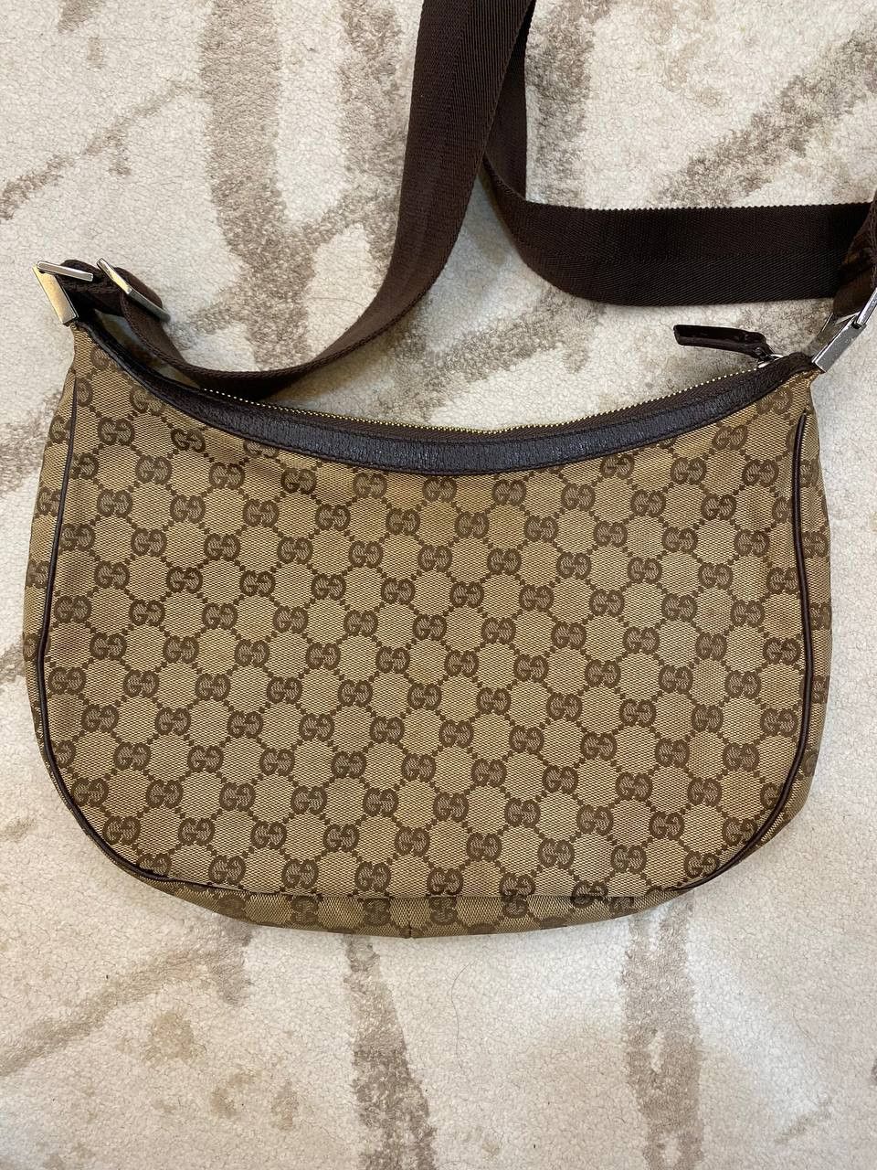 Gucci Gucci Brown GG Canvas Shoulder Bag Beige Size ONE SIZE - 3 Thumbnail