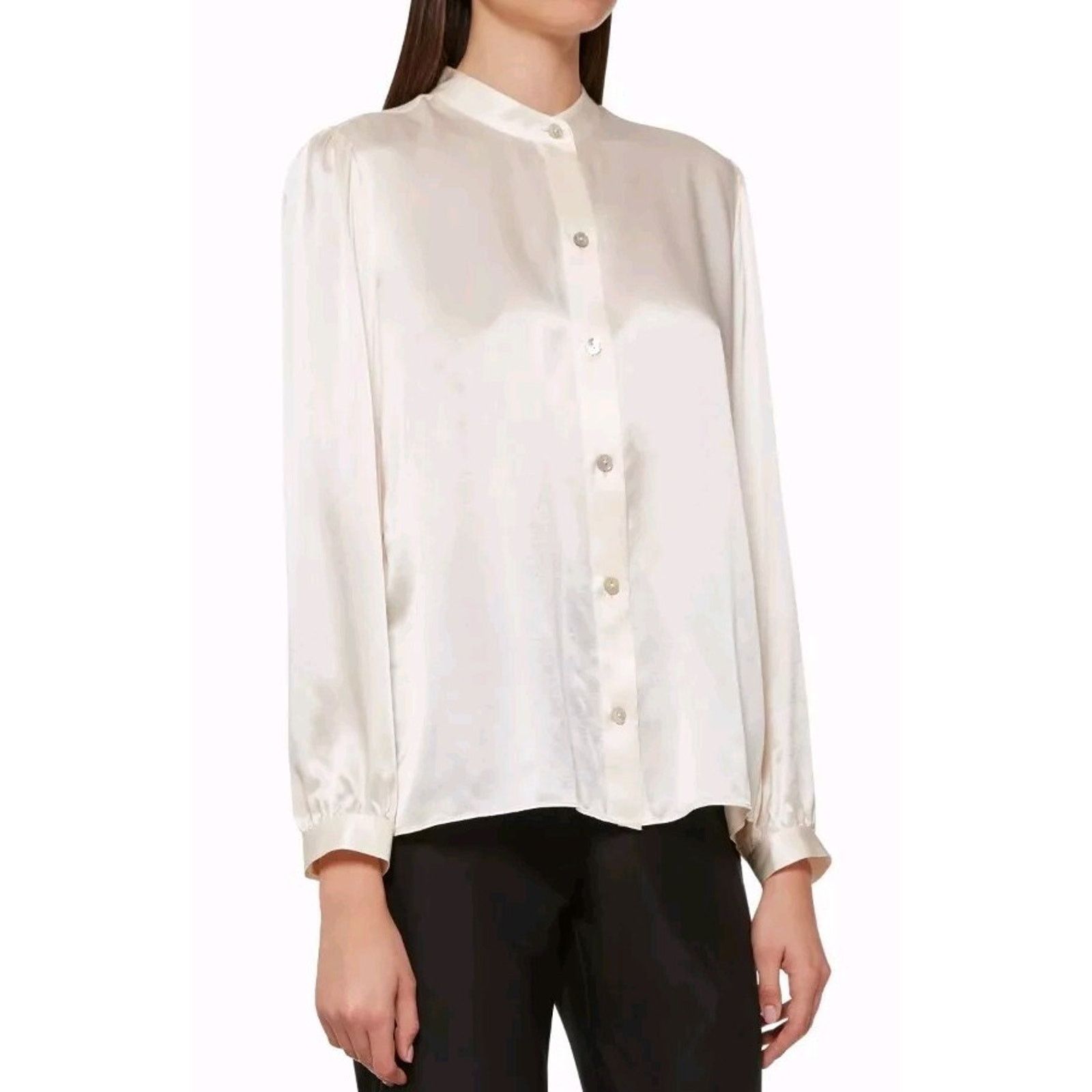 Gianni Valentino GIANNI Women Blouse Long Sleeve Made in USA Ivory A001635 Size M / US 6-8 / IT 42-44 - 1 Thumbnail