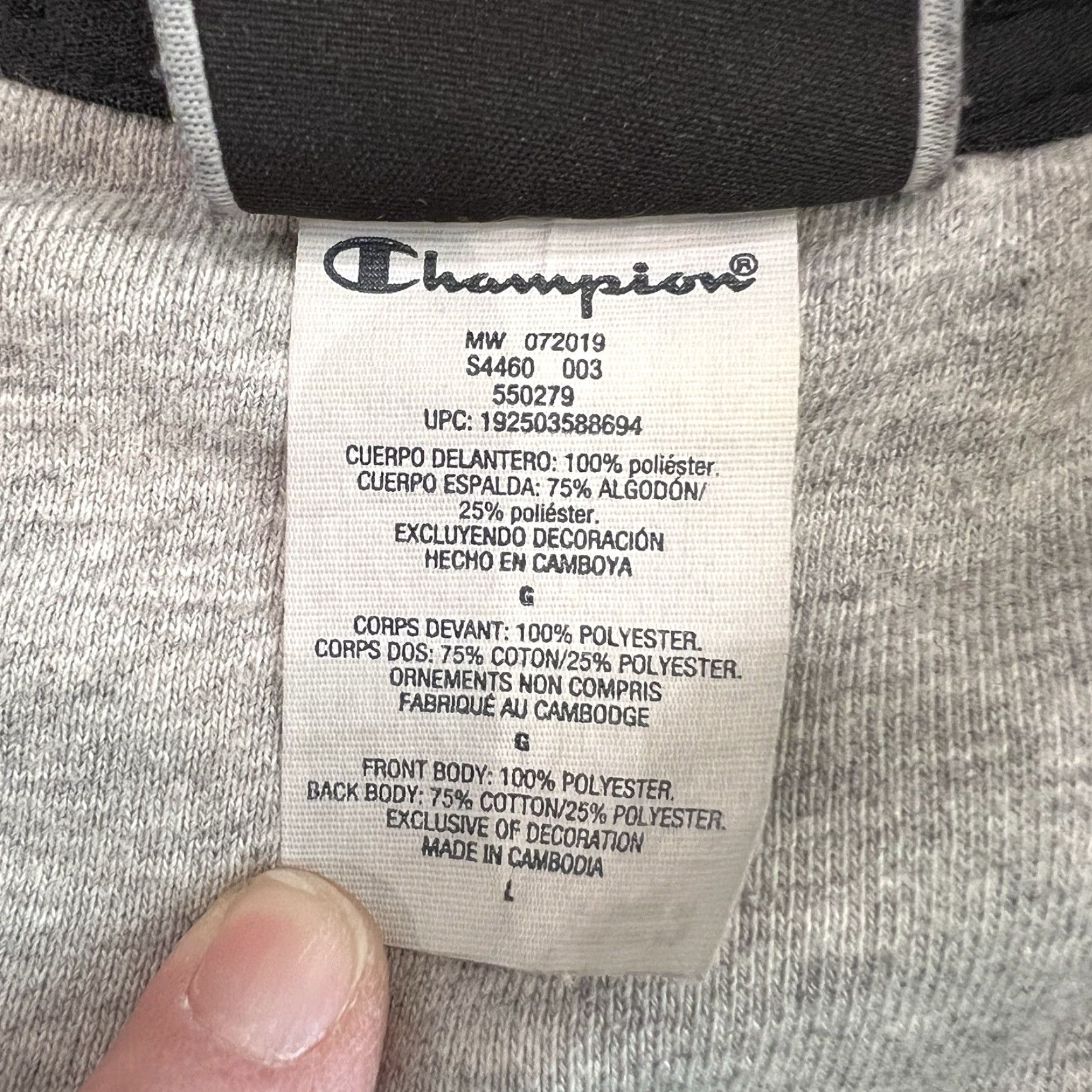 Champion VINTAGE Champion Men's Hoodie Pullover 1/4 Zip Black Large Winter Cross-Training Basketball Size US L / EU 52-54 / 3 - 4 Thumbnail