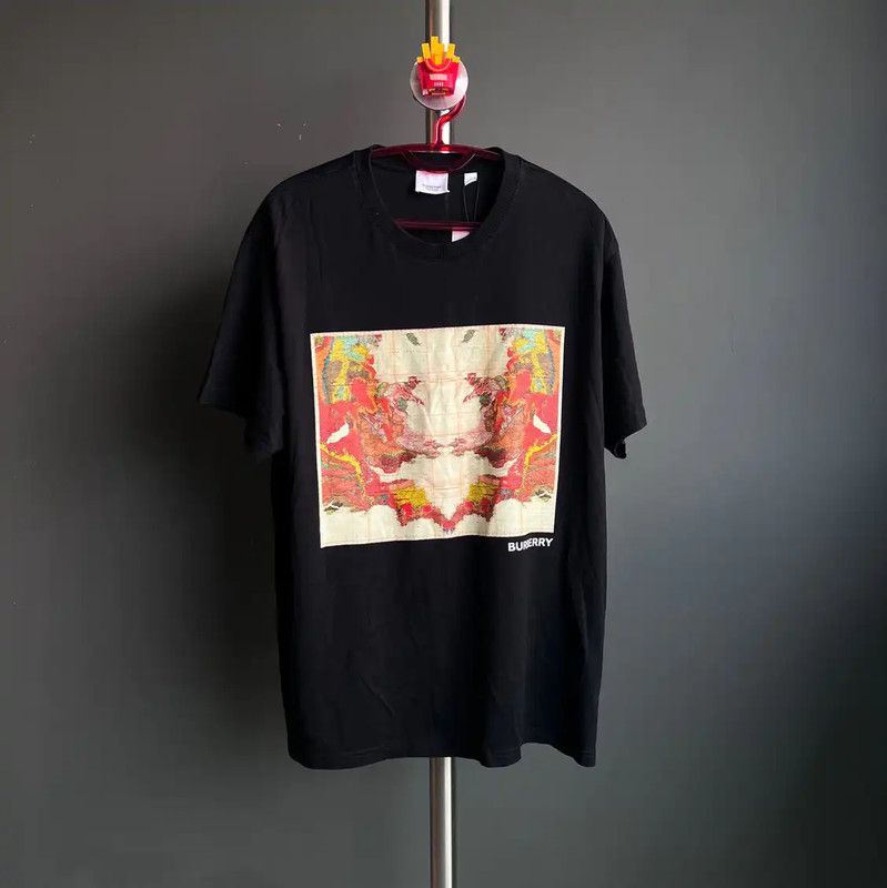 Burberry Burberry Black Cotton Graphic Tee for Men Size US S / EU 44-46 / 1 - 1 Thumbnail