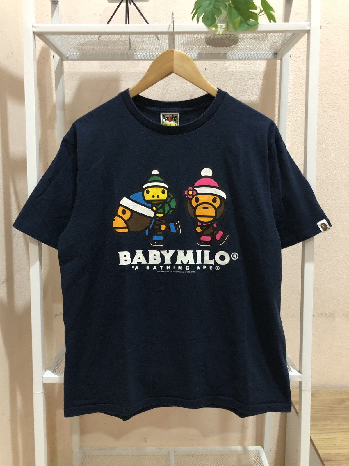 a bathing ape baby milo lisa tシャツ A BATHING APE® Kids Baby Milo & Lisa Skate Ls Tee | Bape