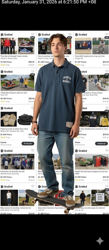 Franklin & Marshall e30 Franklin Marshall Marin Polo Shirt made in Italy Size US XL / EU 56 / 4 - 7 Thumbnail
