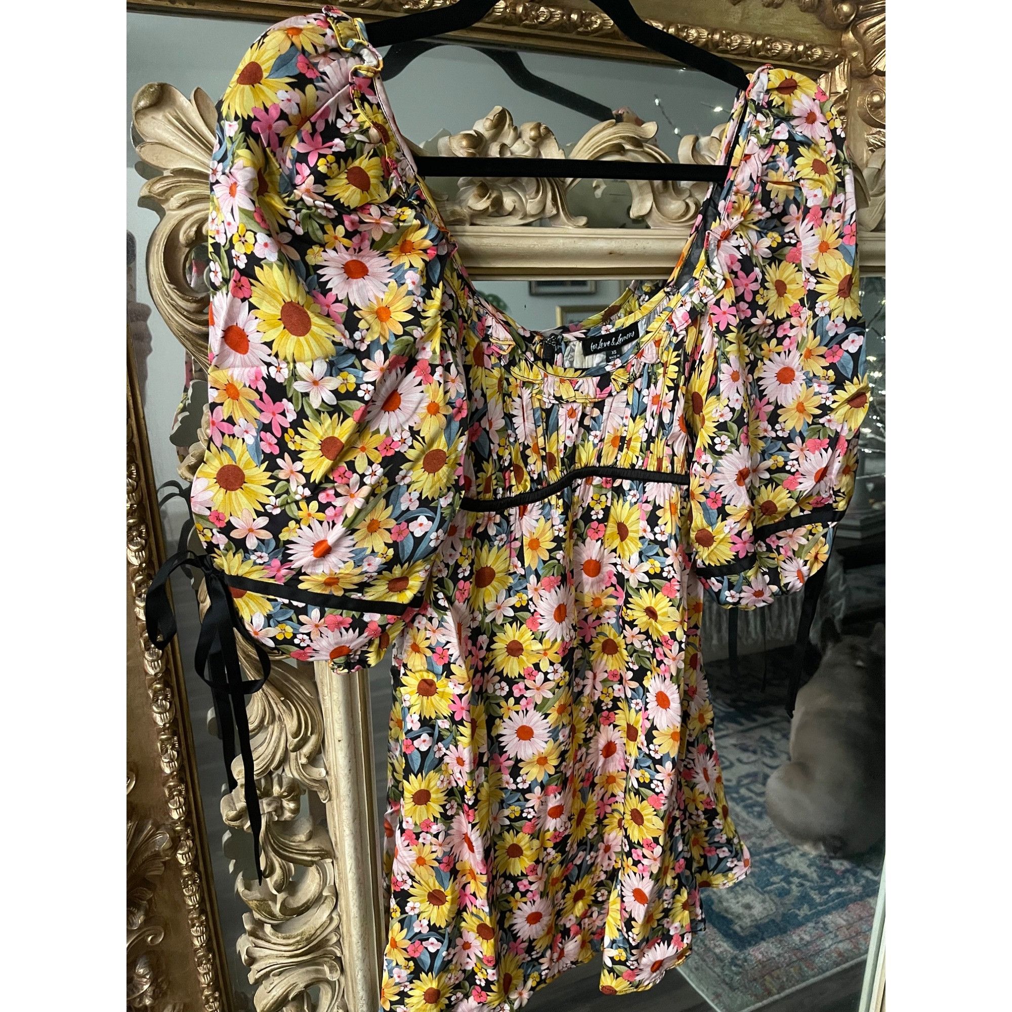 For Love & Lemons For Love & Lemons Sylvia Mini Dress in Daisy Garden Print Size XS / US 0-2 / IT 36-38 - 6 Thumbnail