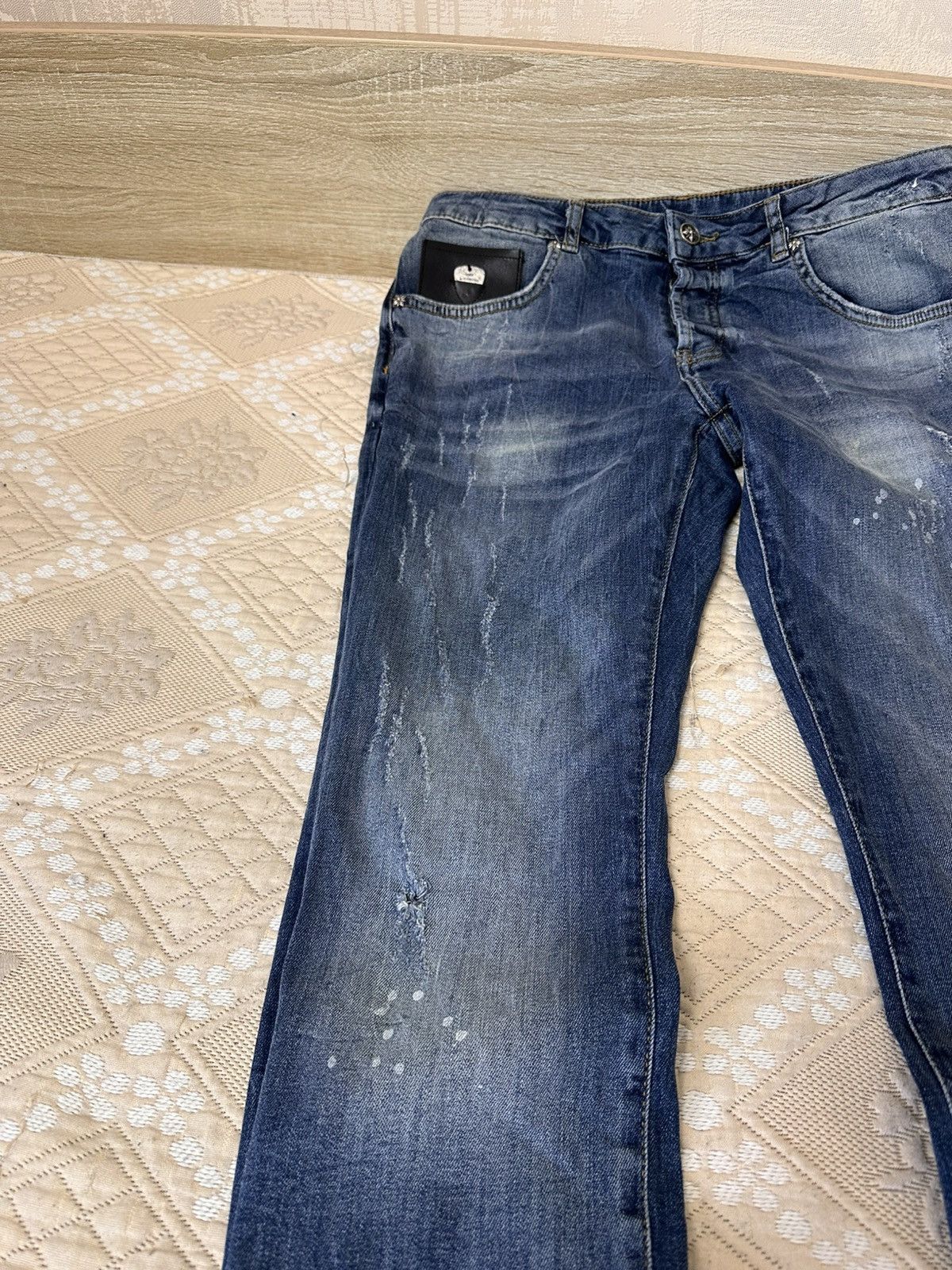John Richmond 🔥 John RICHMOND Denim Big Logo Y2K Distressed Pants Jeans Size US 30 / EU 46 - 5 Thumbnail