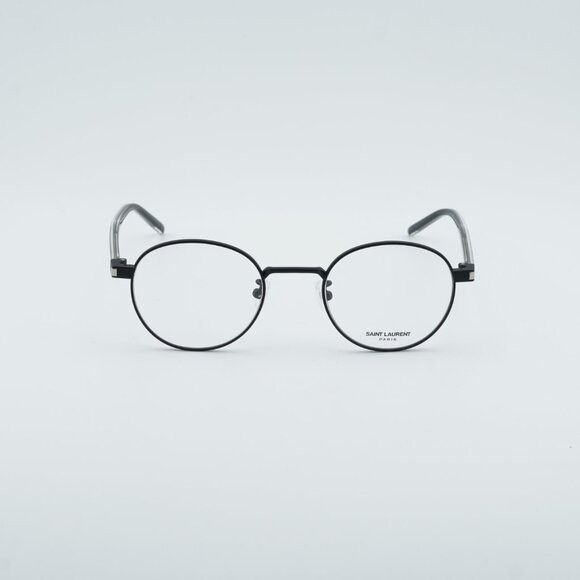 Saint Laurent Paris Saint Laurent SL848/J 001 Eyeglasses Shiny Black 49mm Round Size ONE SIZE - 2 Thumbnail