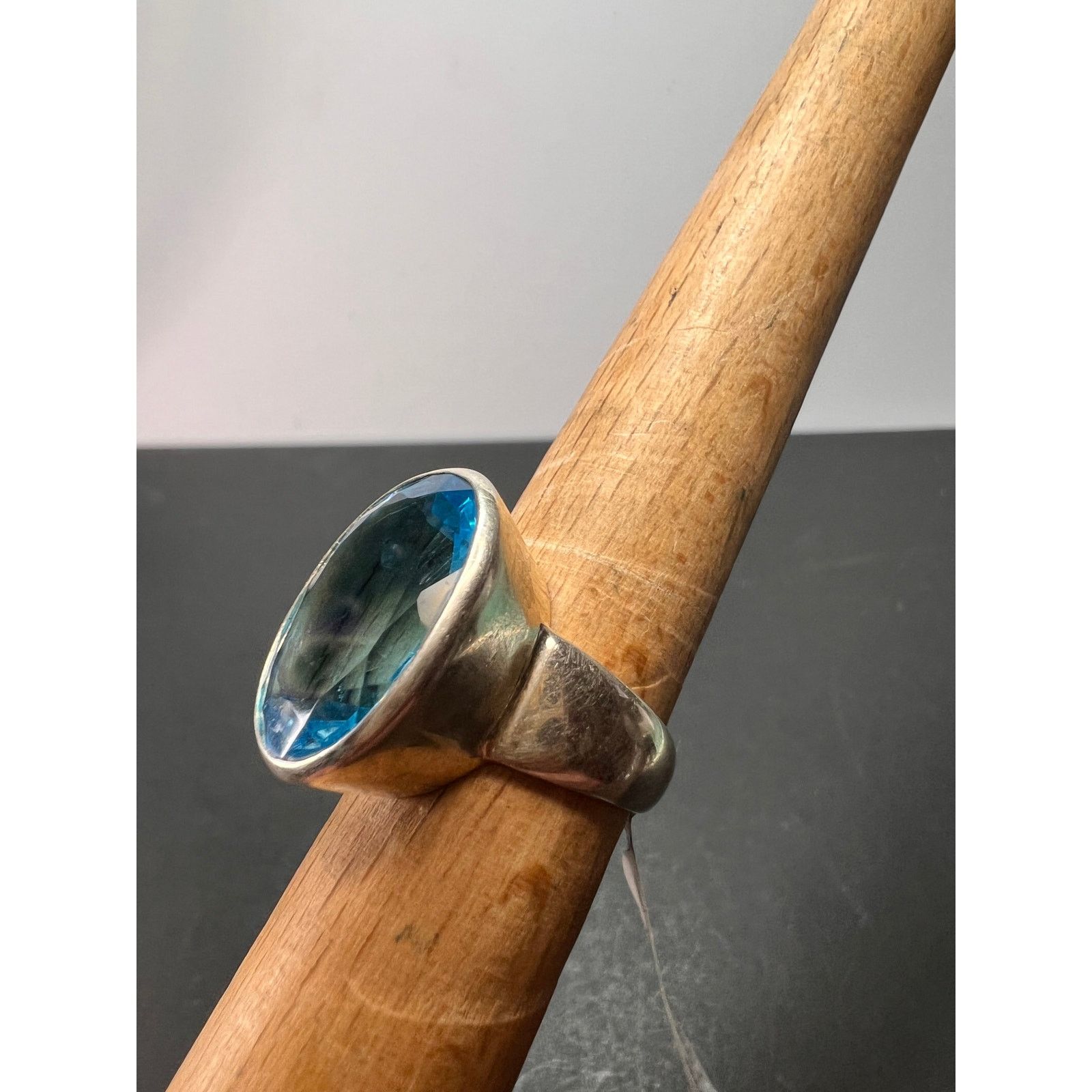 Other NEW Blue topaz sterling silver ring size 8 / 12.47 grams Size ONE SIZE - 5 Thumbnail