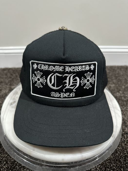 Chrome Hearts Chrome Hearts Aspen Exclusive Black Trucker Hat | Grailed