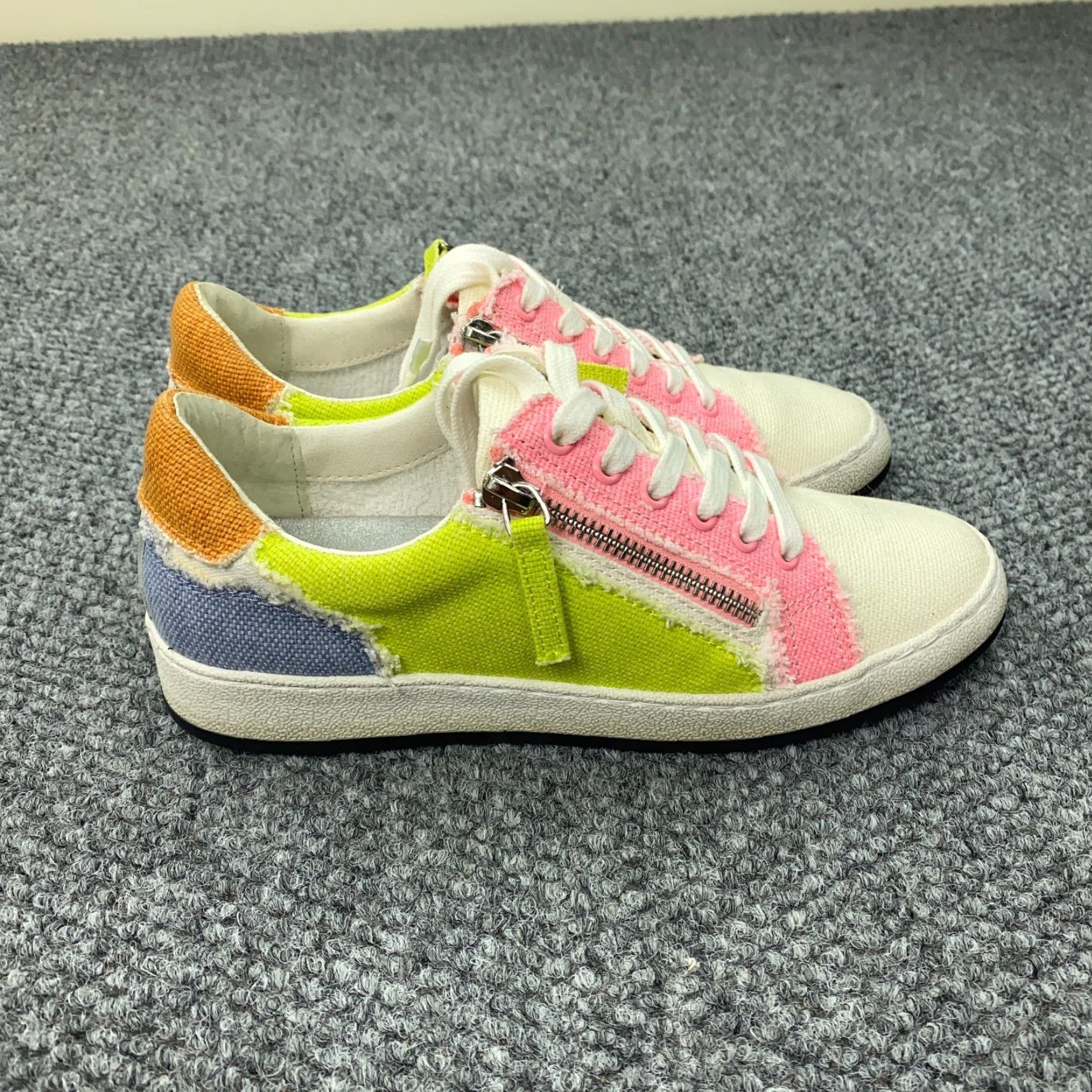 Dolce Vita Dolce Vita Sneakers Womens Size 6 Patchwork Zip Pink Yellow Blue Size US 6 / IT 36 - 2 Thumbnail