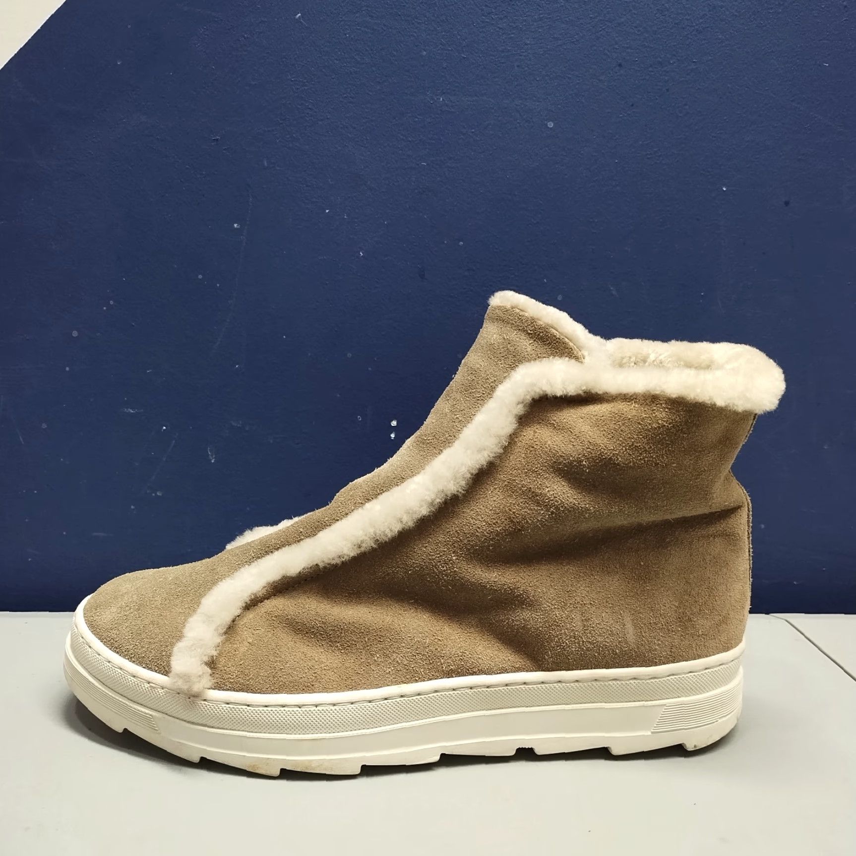 Vintage Joyks Ankle Winter Boots Womens Size 8 White Brown Suede Fur Lined Side Zip Holiday Snow Boot Mens? Size US 8 / IT 38 - 4 Thumbnail