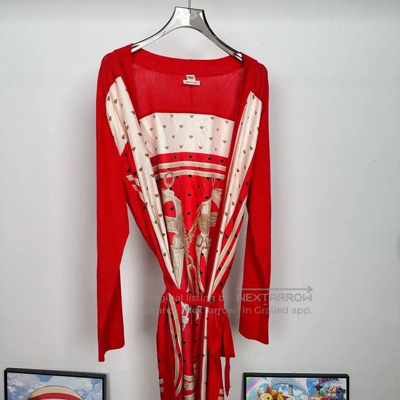 Hermes Hermes Long Reins Silk Knit Knit Open Front Jacket Size XS / US 0-2 / IT 36-38 - 1 Thumbnail