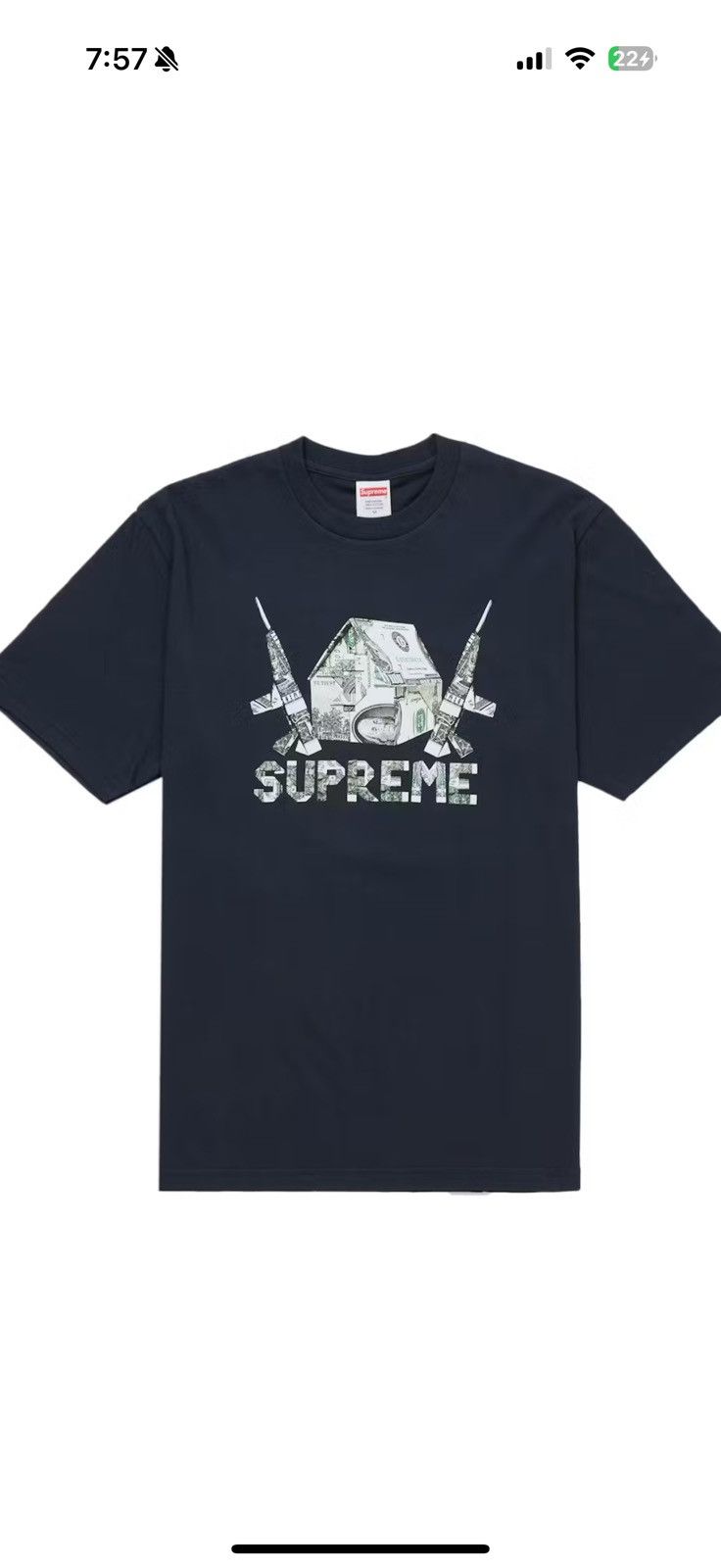 Supreme Supreme origami tee NAVY Size US L / EU 52-54 / 3 - 2 Thumbnail