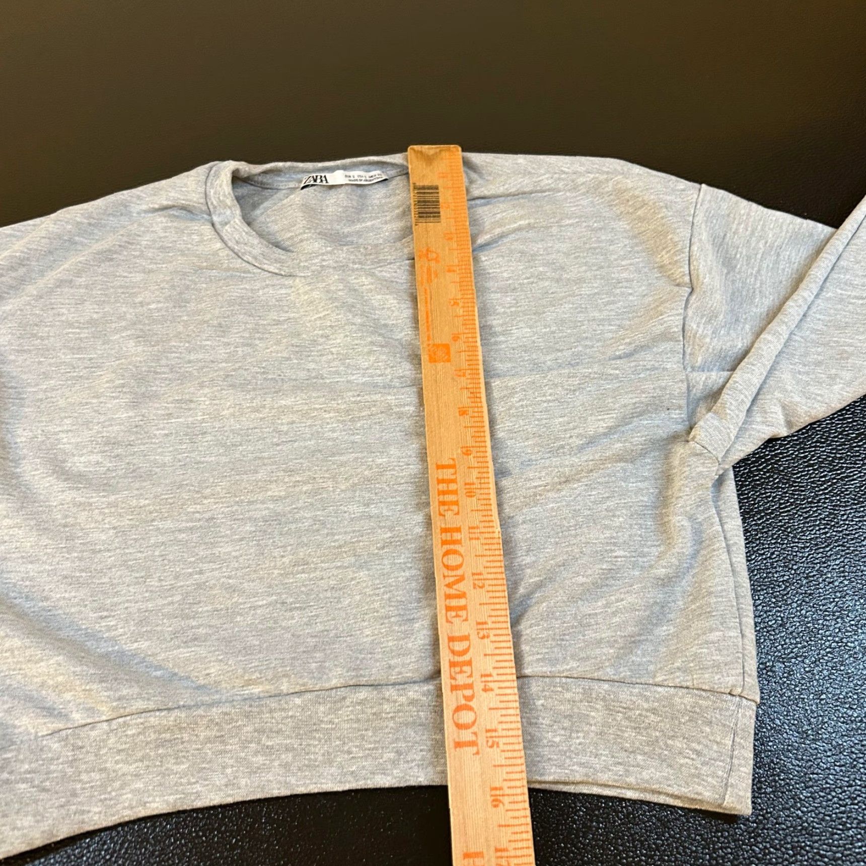Zara Zara Sweatshirt Pullover Cropped Long Sleeve Gray Womens Small Casual Comfort Knit Cotton Blend Crew Neck Pullover Women Size S / US 4 / IT 40 - 7 Thumbnail