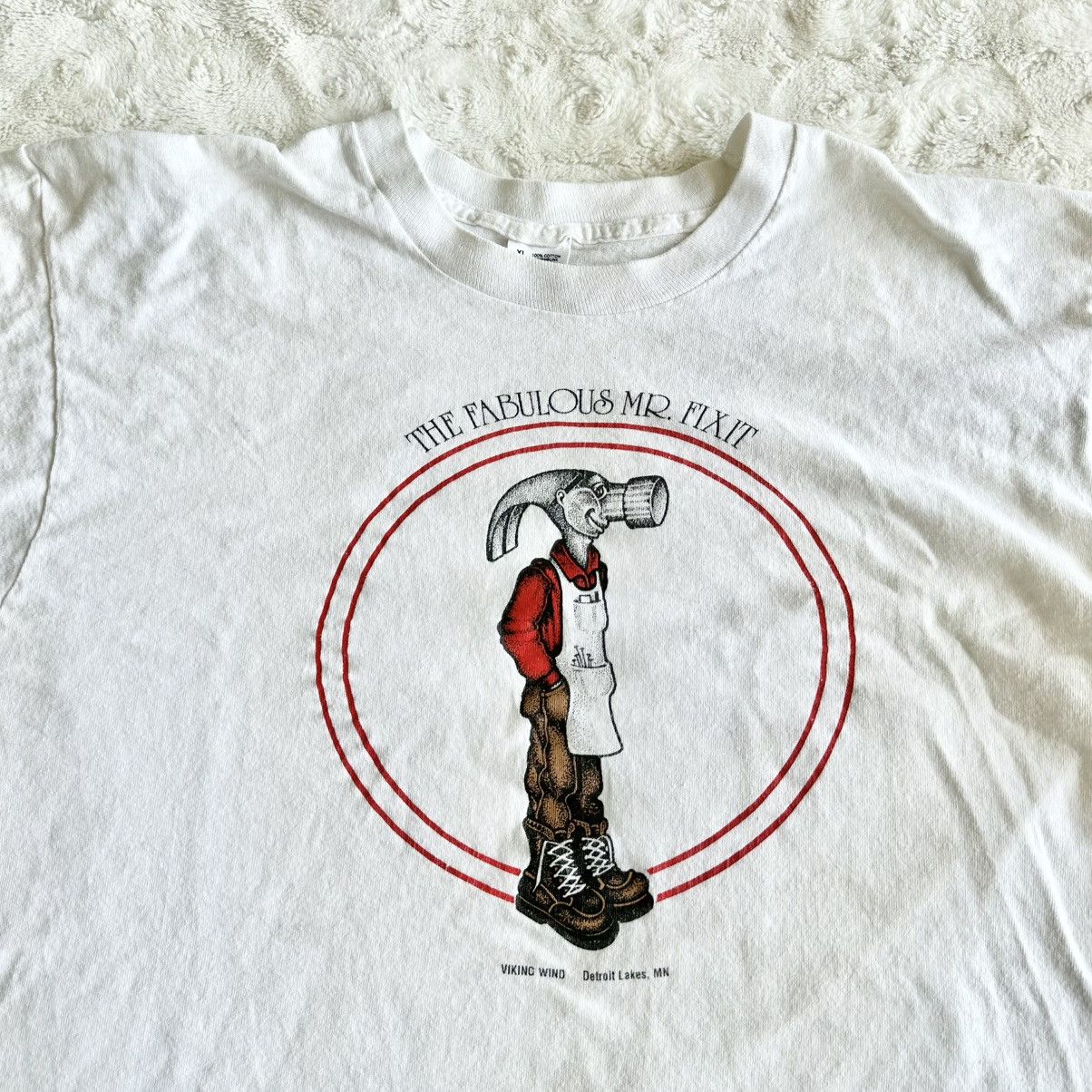 Fruit Of The Loom Vintage Fabulous Mr Fix It Shirt Tee Men XL Detroit Michigan Size US XL / EU 56 / 4 - 4 Thumbnail