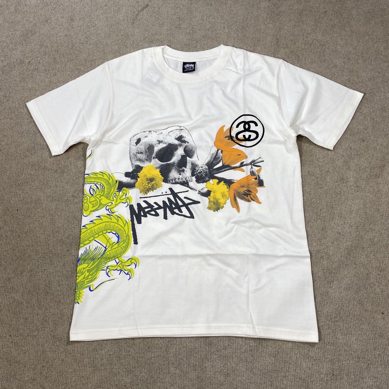 image of Stussy Strike Pig Dyed Tee Medium in Natural, Men's