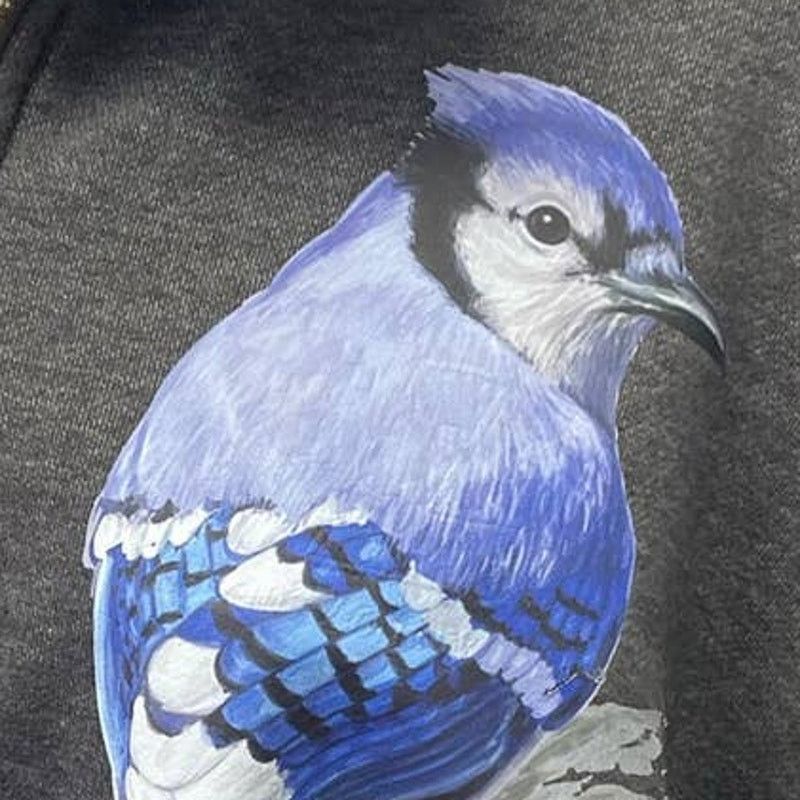 Port Authority Hand Printed Mens 2XL Blue Jay Bird Pullover Sweatshirt Size US XXL / EU 58 / 5 - 3 Thumbnail